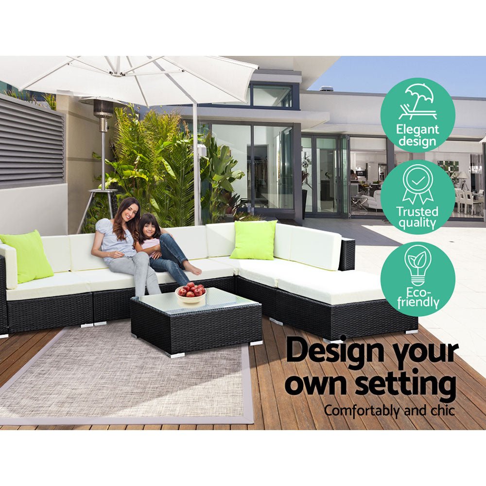 2-Piece Gardeon Outdoor Patio Furniture Set - All-Weather Wicker Rattan Sofa & Lounge Chairs for Garden, Backyard, Poolside (Perfect for Relaxing & Entertaining)