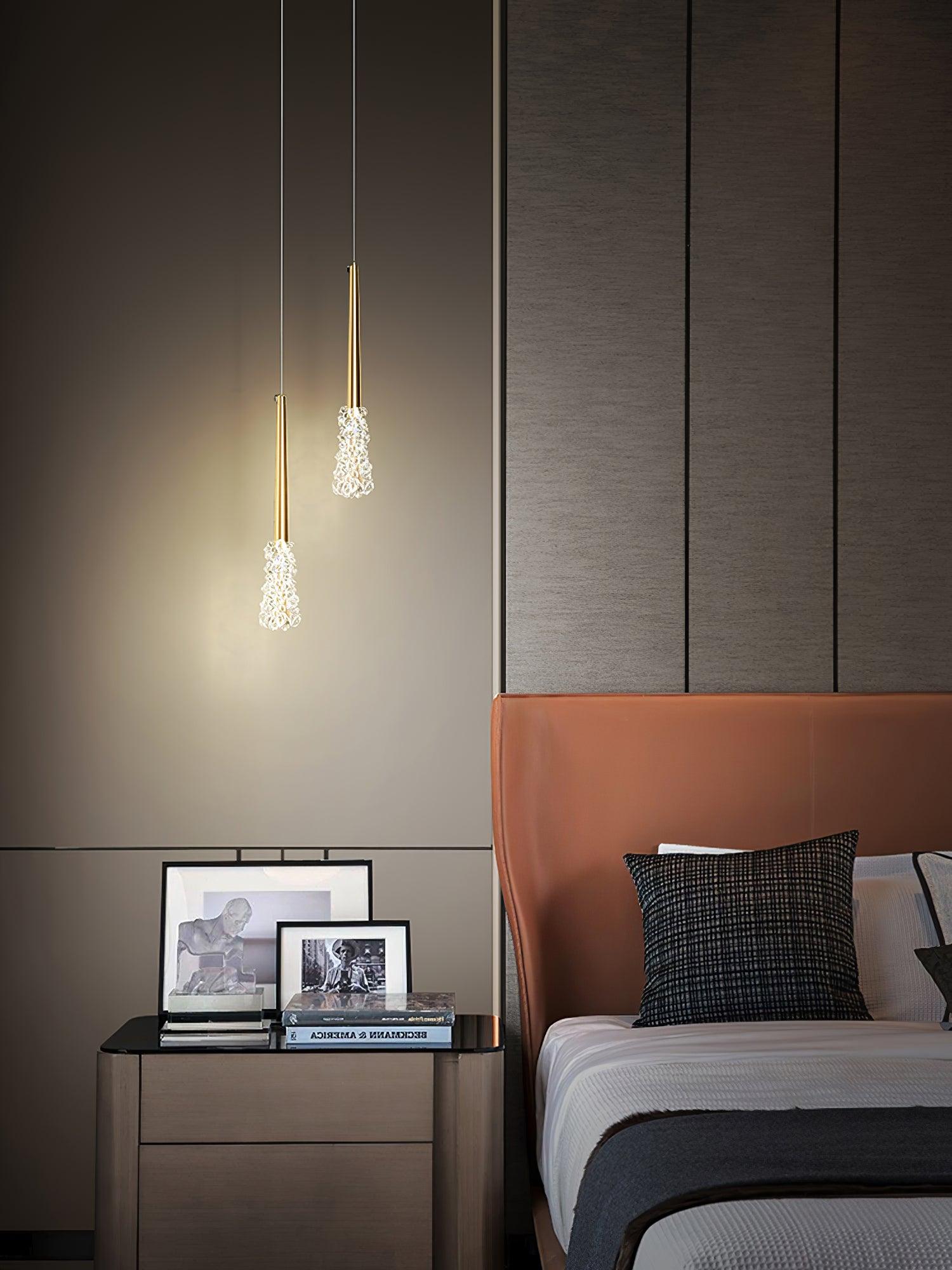 Elegant Mozzi Crystal Pendant Light - Modern Chandelier for Dining Room, Bedroom & Living Room Decor - Dimmable LED Lighting Fixture for Home Interior Design