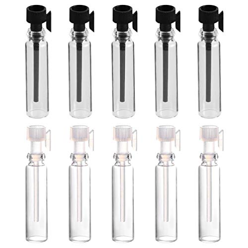 Beaupretty 100Pcs 1ML Refillable Mini Glass Perfume Bottles with Caps - Travel Essential Oil Containers for Aromatherapy, Sample Storage & Toiletries | Perfect for DIY Perfume Making, Travel Kits & Gift Packaging