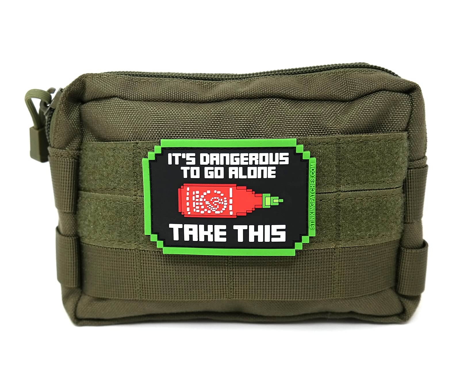 Funny It's Dangerous to Go Alone Hot Sauce PVC Patch - Tactical Hook and Loop Patch for Backpacks, Jackets & Gear - Perfect for Gamers, Outdoor Enthusiasts & Hot Sauce Lovers