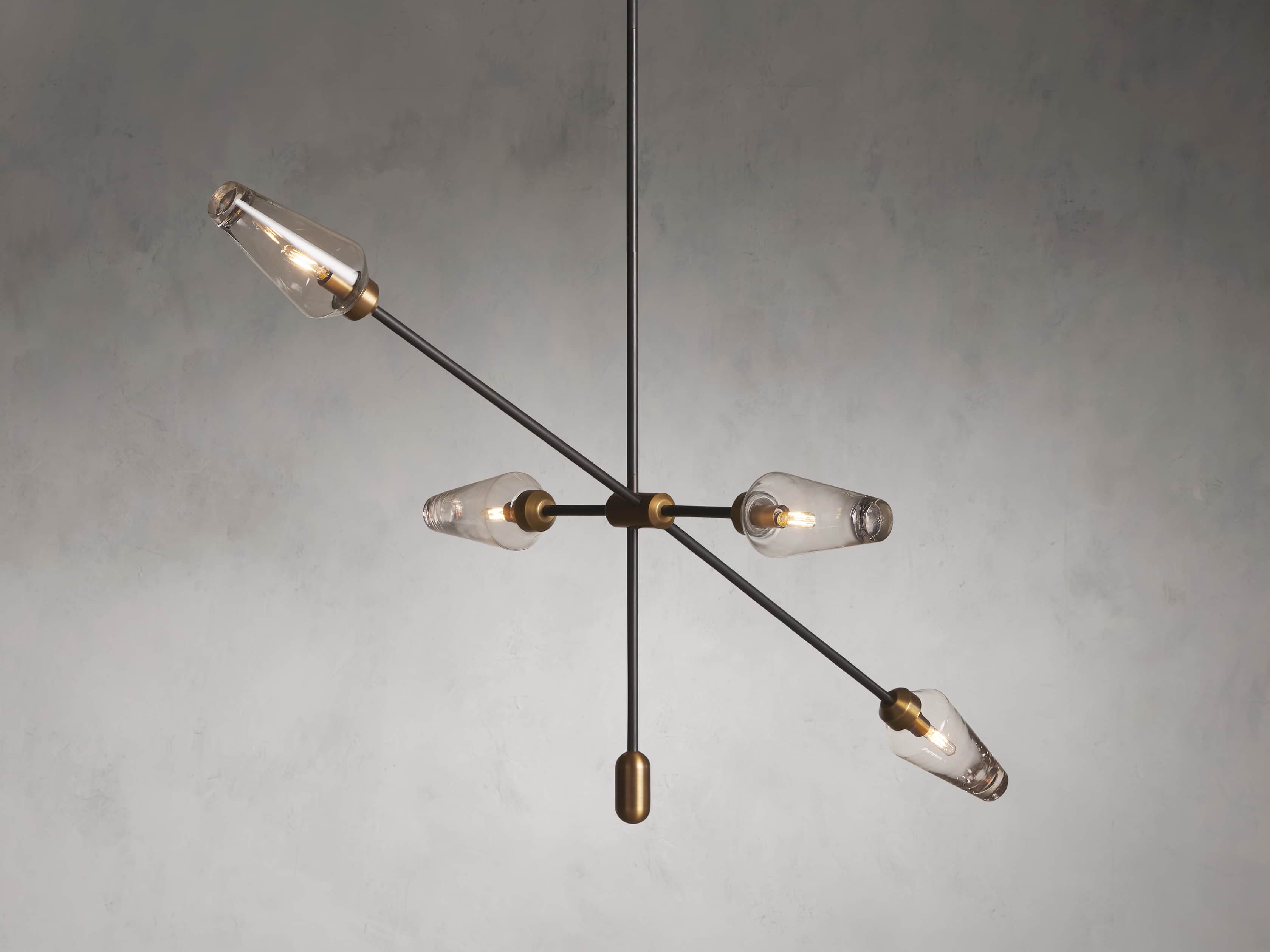Elegant Bronze Arrow Chandelier - Modern Ceiling Light Fixture for Dining Room, Living Room & Bedroom Decor