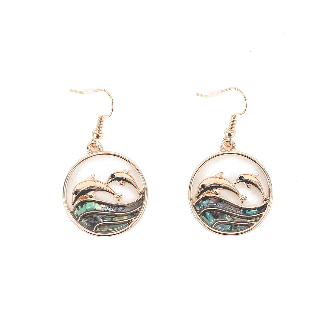 Makamae Gold Dolphin Earrings - Elegant Handmade Jewelry for Women | Perfect for Gifts, Parties & Everyday Wear
