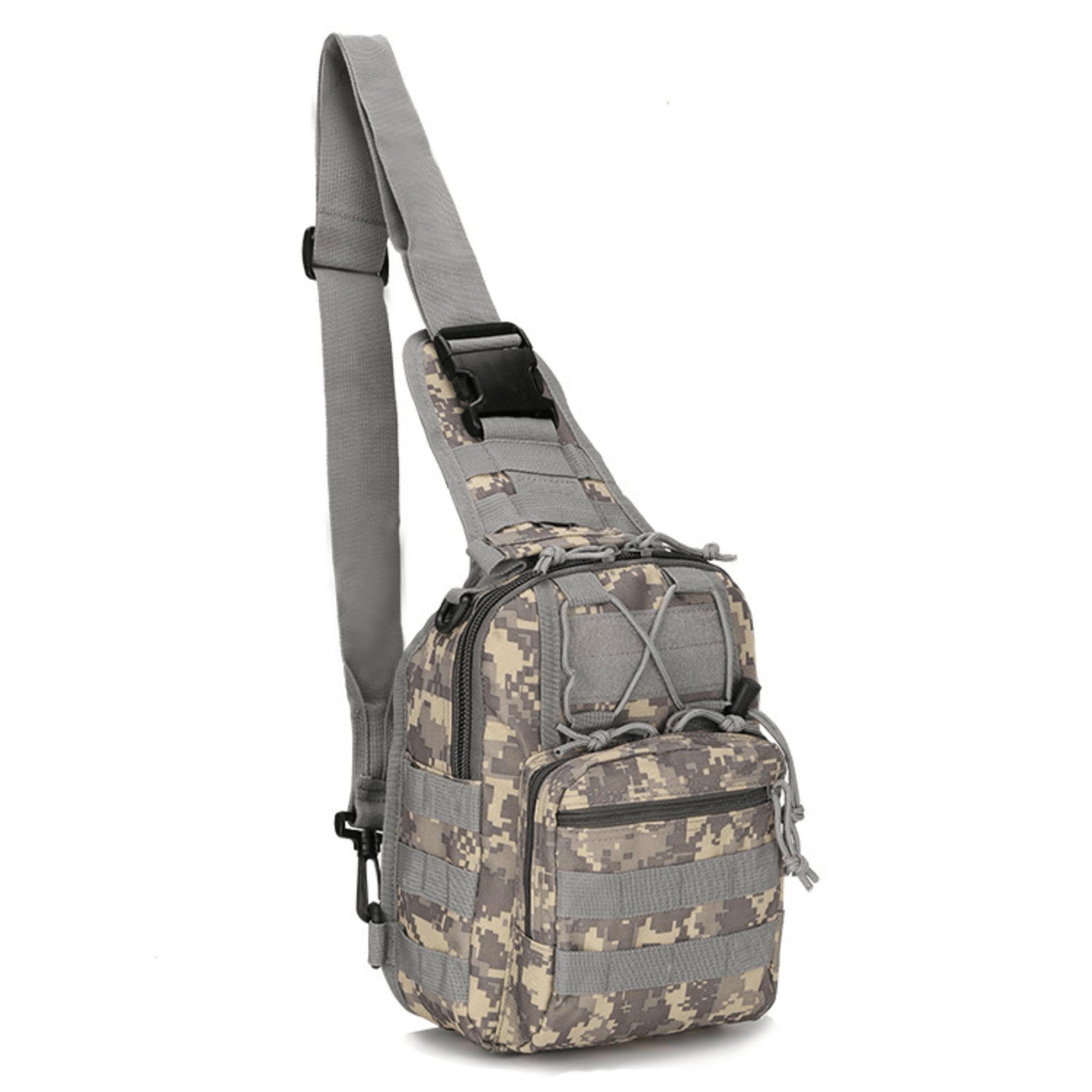 Tactical Military Sling Backpack - Molle Outdoor Daypack with Adjustable Shoulder Strap - ACU Digital Camo - Perfect for Hiking, Camping & Airsoft Games