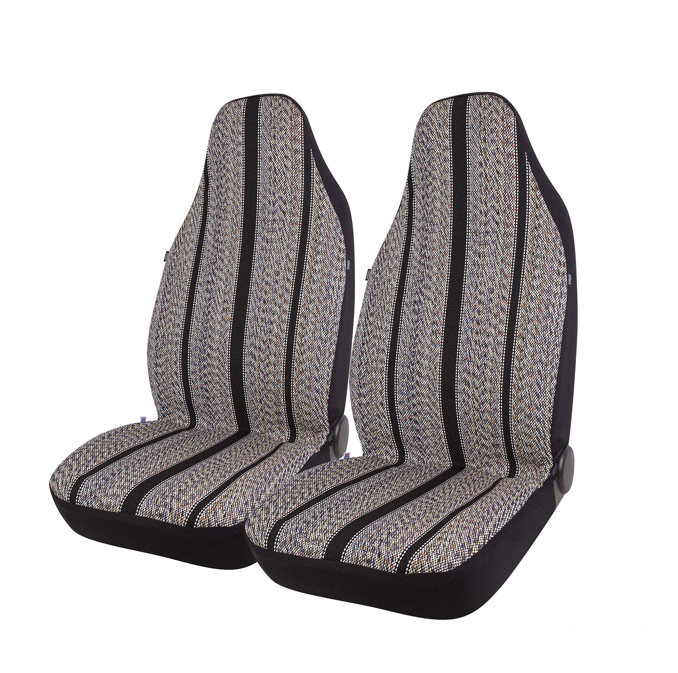 Baja Blanket Bucket Seat Covers for Car, Truck, Van & SUV - Airbag Compatible Universal Fit (2-Pack Black) - Perfect for Road Trips, Camping & Outdoor Adventures