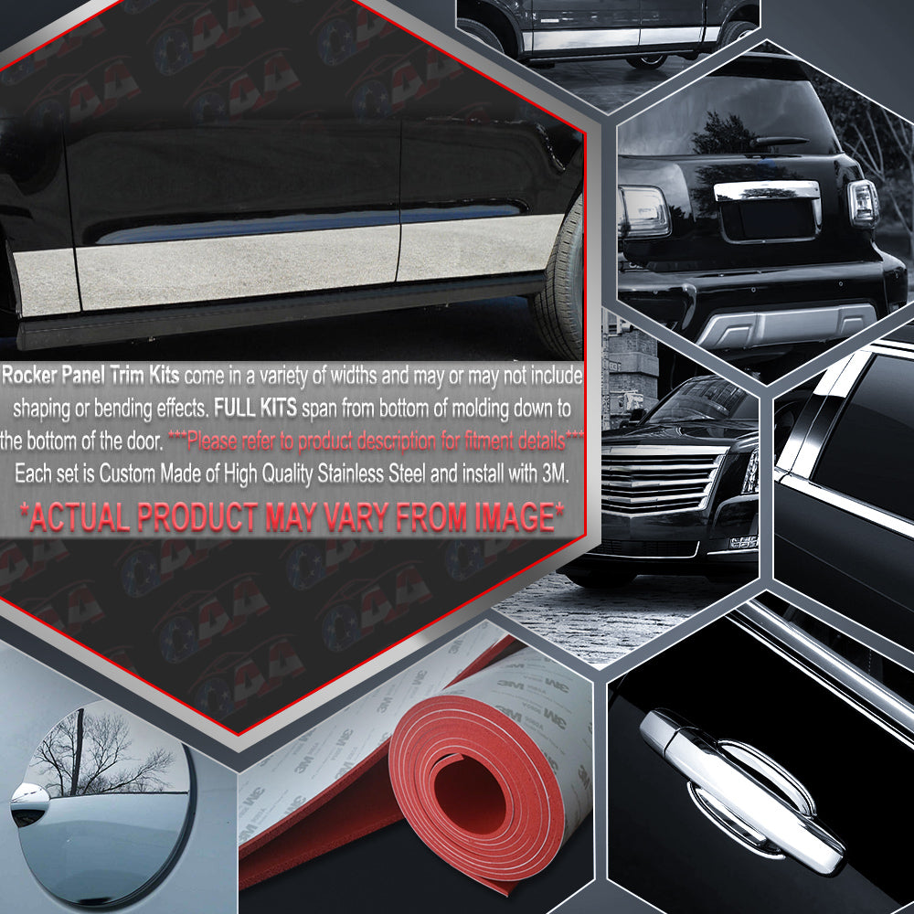 10-Piece Stainless Steel Rocker Panel Trim Kit for 1992-1994 Cadillac Eldorado - Durable Exterior Protection & Style Upgrade for Classic Cars