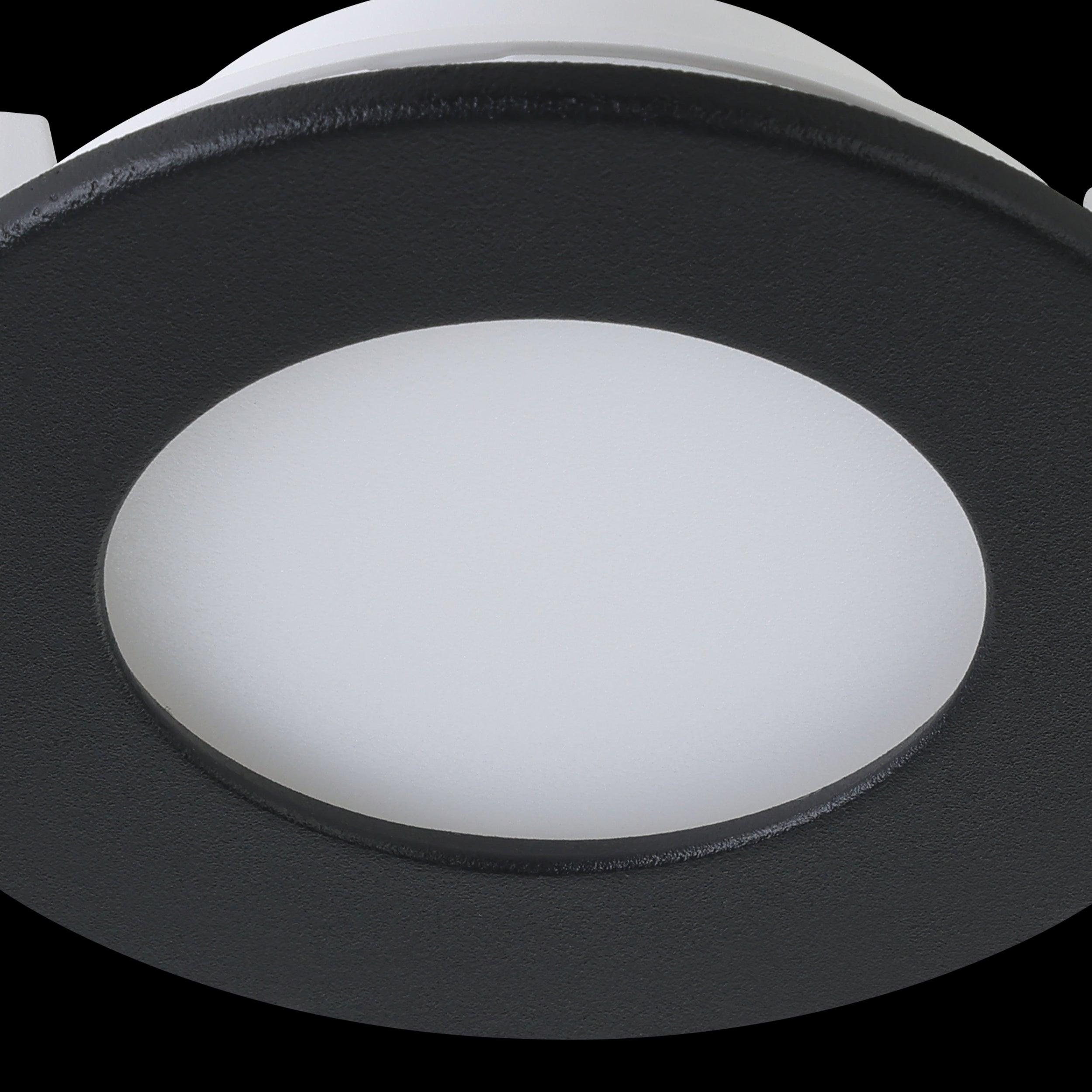 Eglo Fueva Z Set of 3 Black Smart LED Recessed Lights - Dimmable, WiFi & Alexa Compatible for Home, Kitchen, Bedroom & Office Lighting