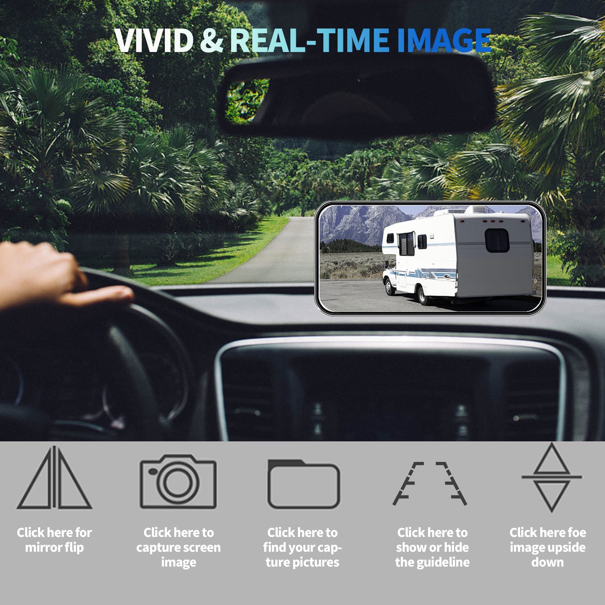 EWAY WiFi Wireless RV Backup Camera - Smart Reverse Rear View Camera for iOS & Android, Compatible with RV, Camper, 5th Wheel, Motorhome - Easy Surface Mount with Night Vision (Black) | Perfect for Safe Parking & Hitching in Low Light Conditions