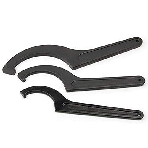 Maso 3PCS C Hook Spanner Wrench Set - Adjustable Round Nut Hook Wrench for 45-52mm, 68-72mm, 90-95mm Collet Chuck - Perfect for Lathe, Milling Machine, and Mechanical Maintenance