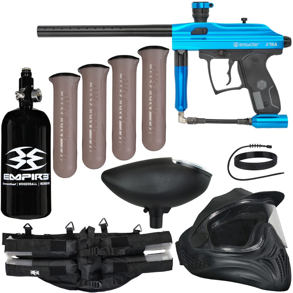 Spyder Xtra Legendary Paintball Gun Kit with Barrel, Hopper & Mask - Perfect for Woodsball, Speedball & Tournament Play