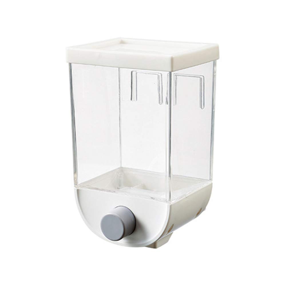 Wall Mounted 1000ml White Cereal Dispenser - Dry Food Storage Container for Cereal, Nuts, Beans, Rice & Oatmeal | Perfect for Kitchen Pantry Organization & Bulk Food Dispensing