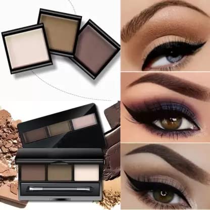 Wiffy Waterproof Eyebrow Powder Palette with Brush - Natural Long-Lasting Eyebrow Makeup for Daily Use & Special Occasions