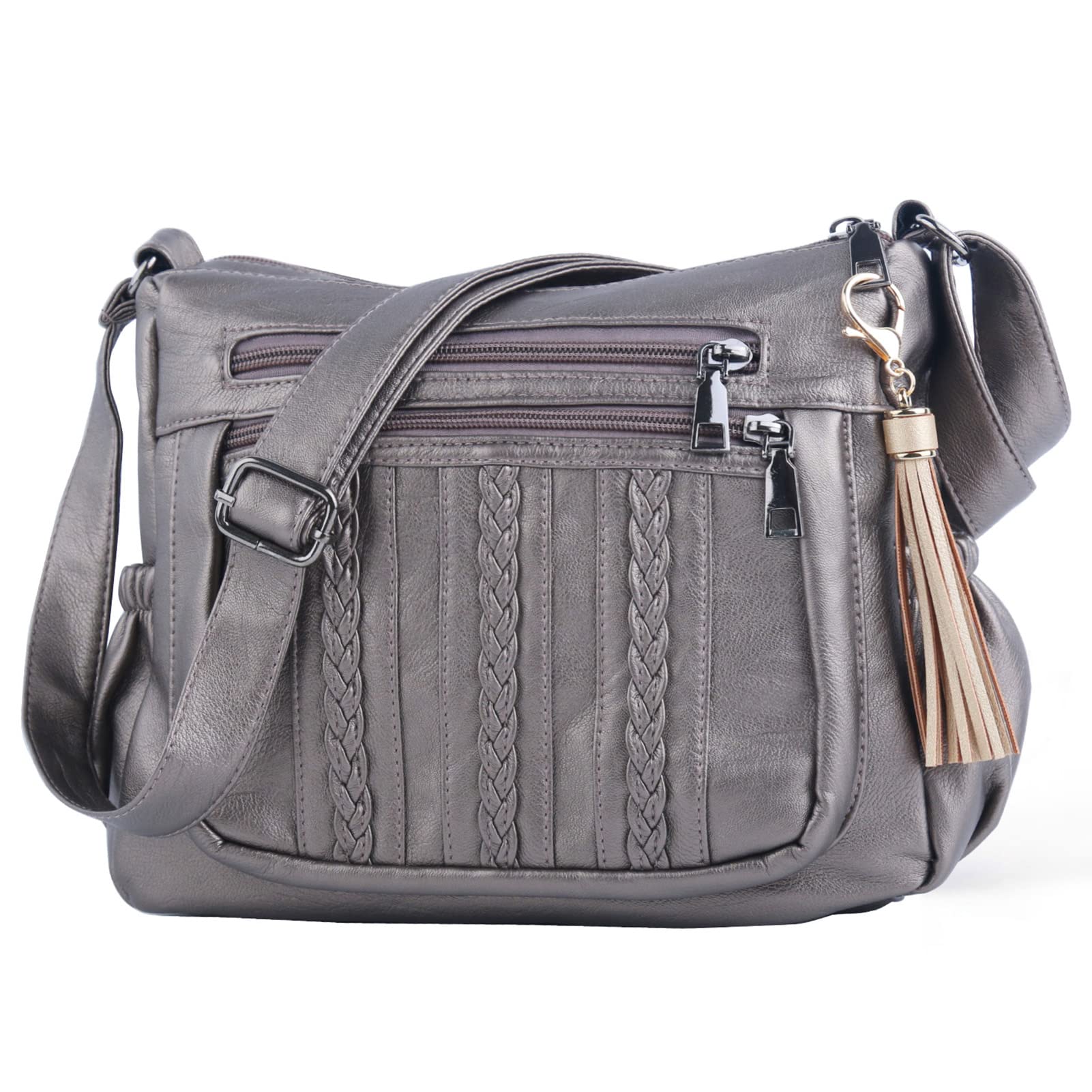 ELDA Women's Crossbody Purse - Soft PU Leather Shoulder Bag with Multiple Pockets | Fashion Handbag for Everyday Use, Work, Travel & Shopping