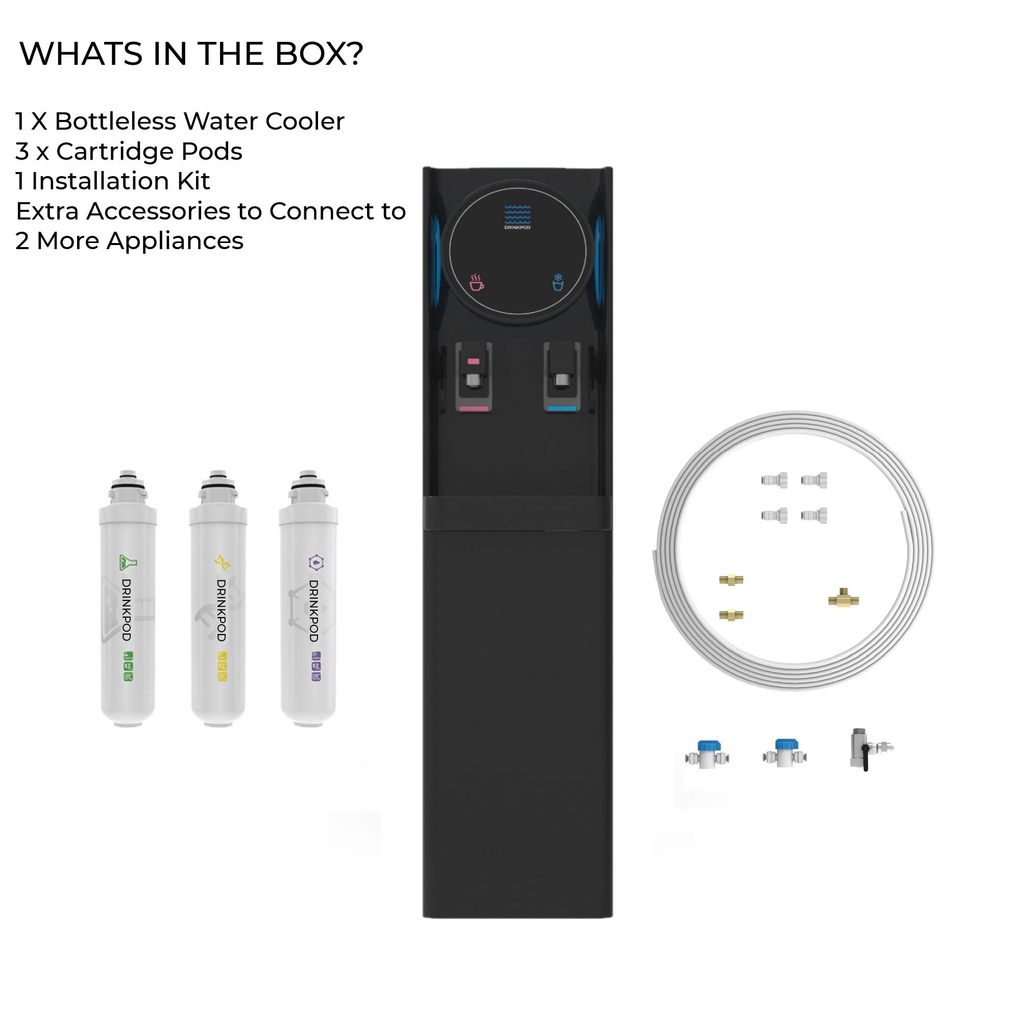 Bottleless Water Cooler with Hot and Cold Water Dispenser - Energy Efficient, Space Saving for Office & Home Use (Black) - Perfect for Break Rooms, Workstations, and Small Spaces
