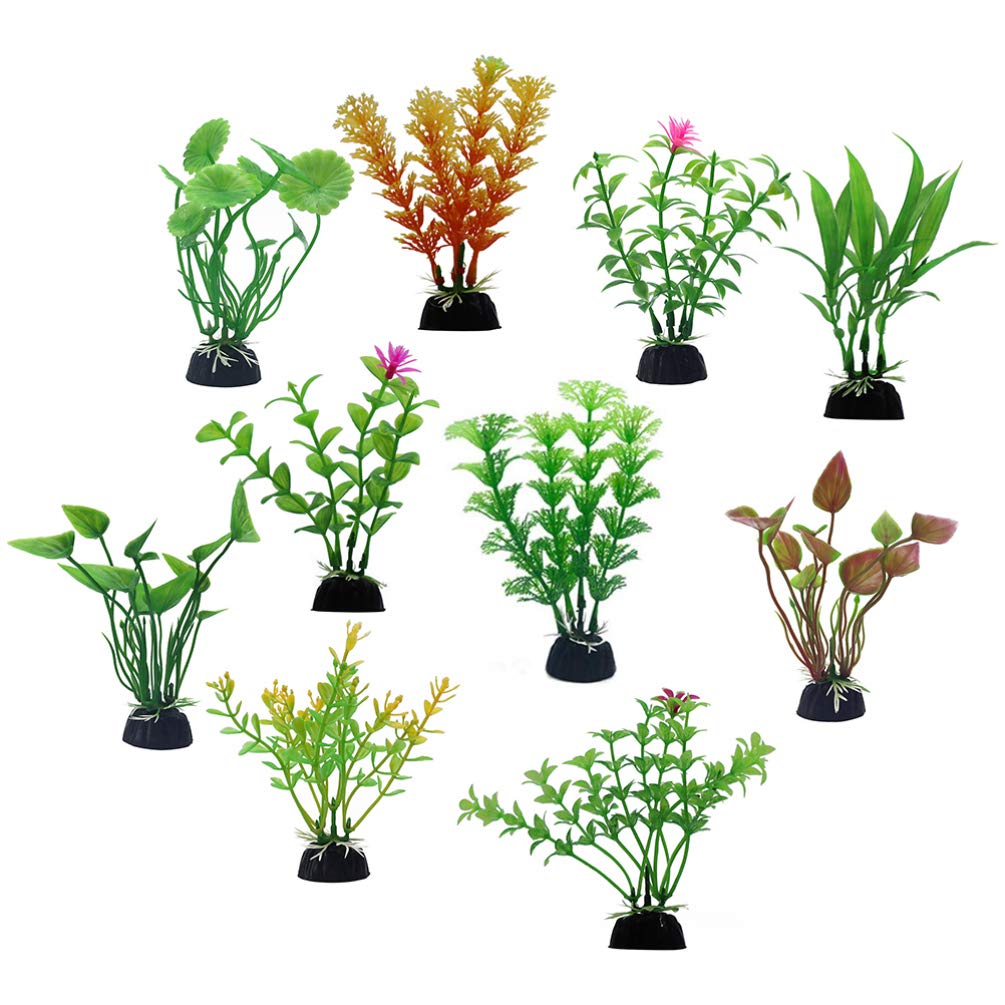 20 Pcs Mini Plastic Aquatic Plants for Fish Tank Decor - Bonsai Craft, Micro Landscape DIY, Random Variety - Perfect for Aquarium, Terrarium & Home Decoration