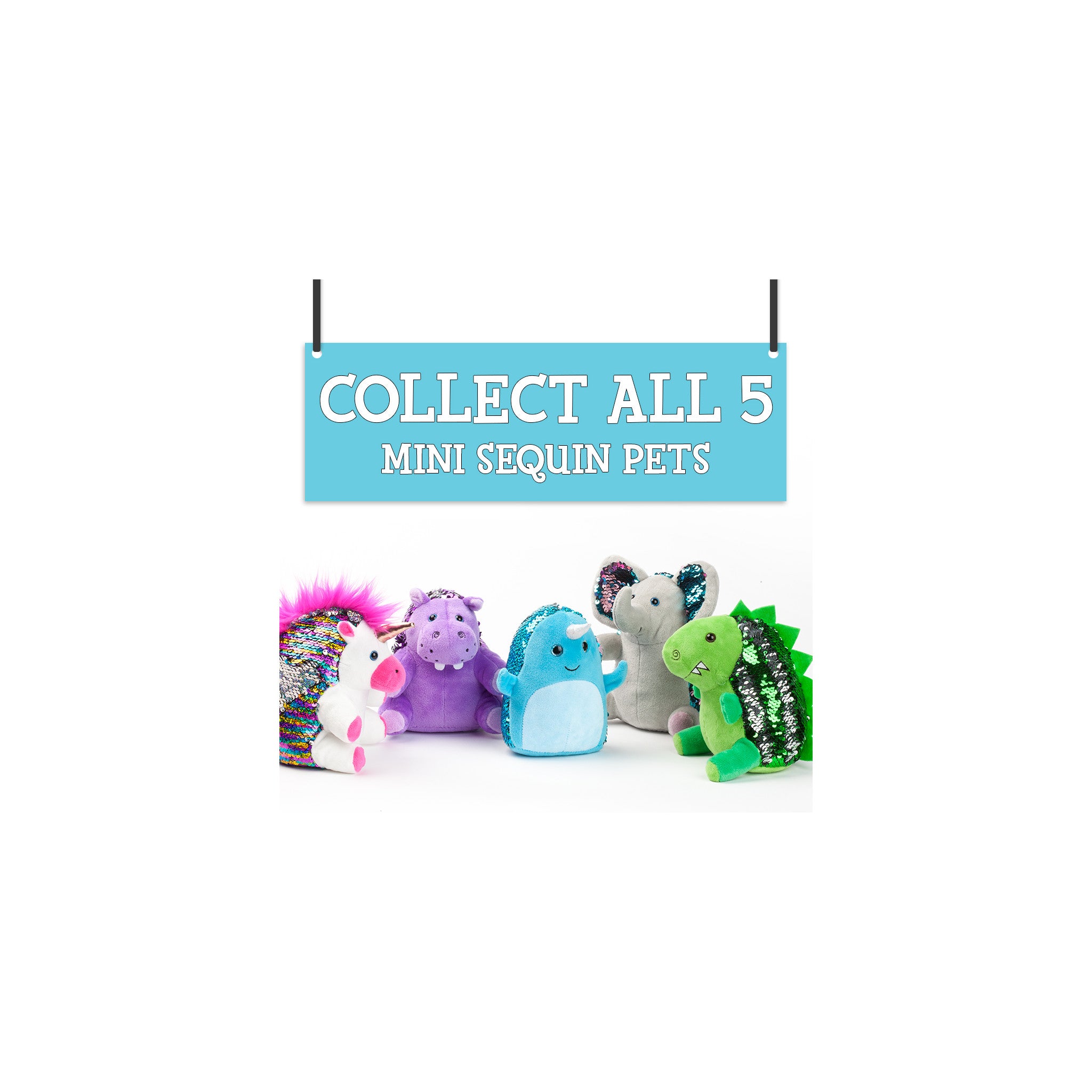 Mini Sequin Pets - Sparkling Unicorn Toy for Kids, Collectible Stuffed Animal with Glittery Sequins (Model #6218000) - Perfect for Birthday Gifts, Room Decor & Imaginative Play