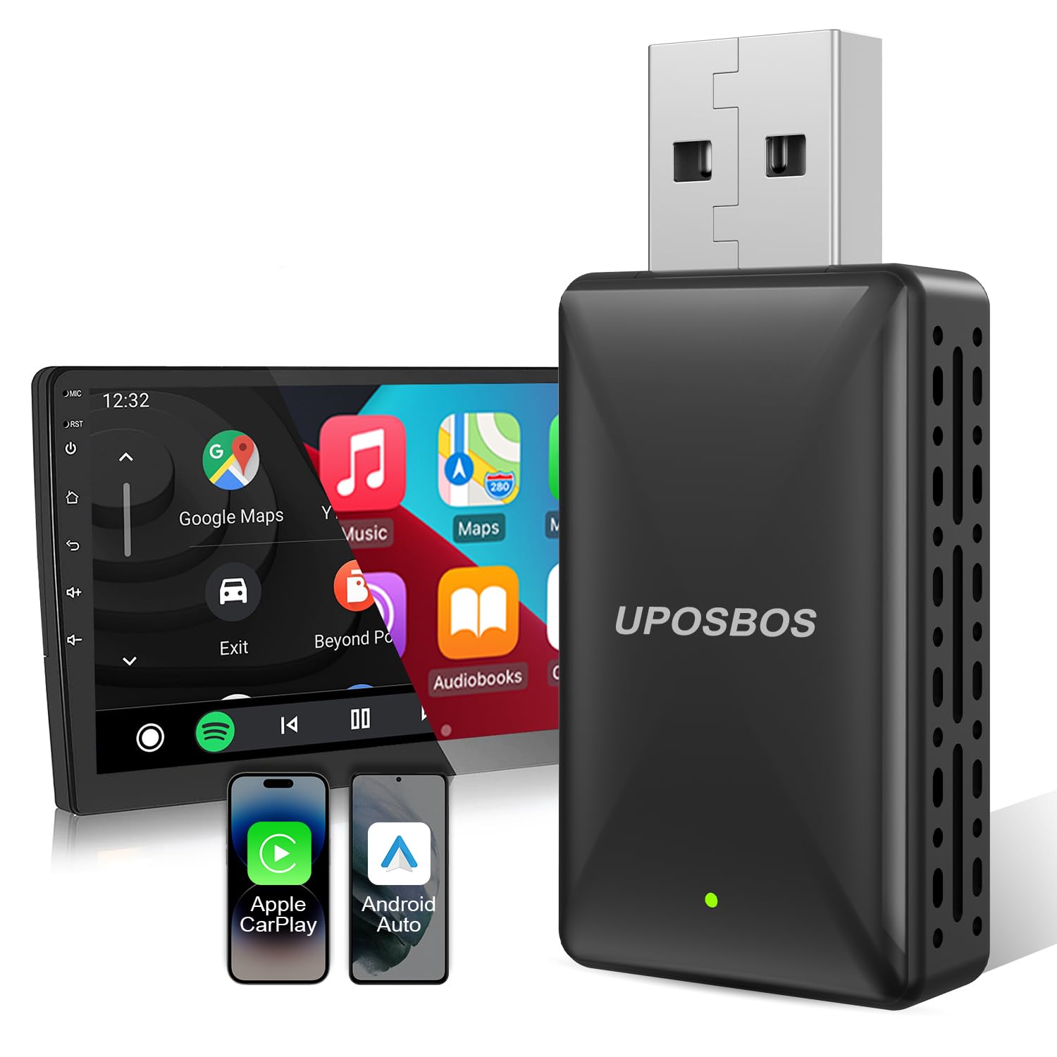 2 in 1 Wireless CarPlay & Android Auto Adapter - Fast Connect No Latency Dongle for OEM Cars (2016+) - Convert Wired to Wireless for Apple iPhone & Android Phones - Perfect for Commuting, Road Trips & Hands-Free Driving (Black)