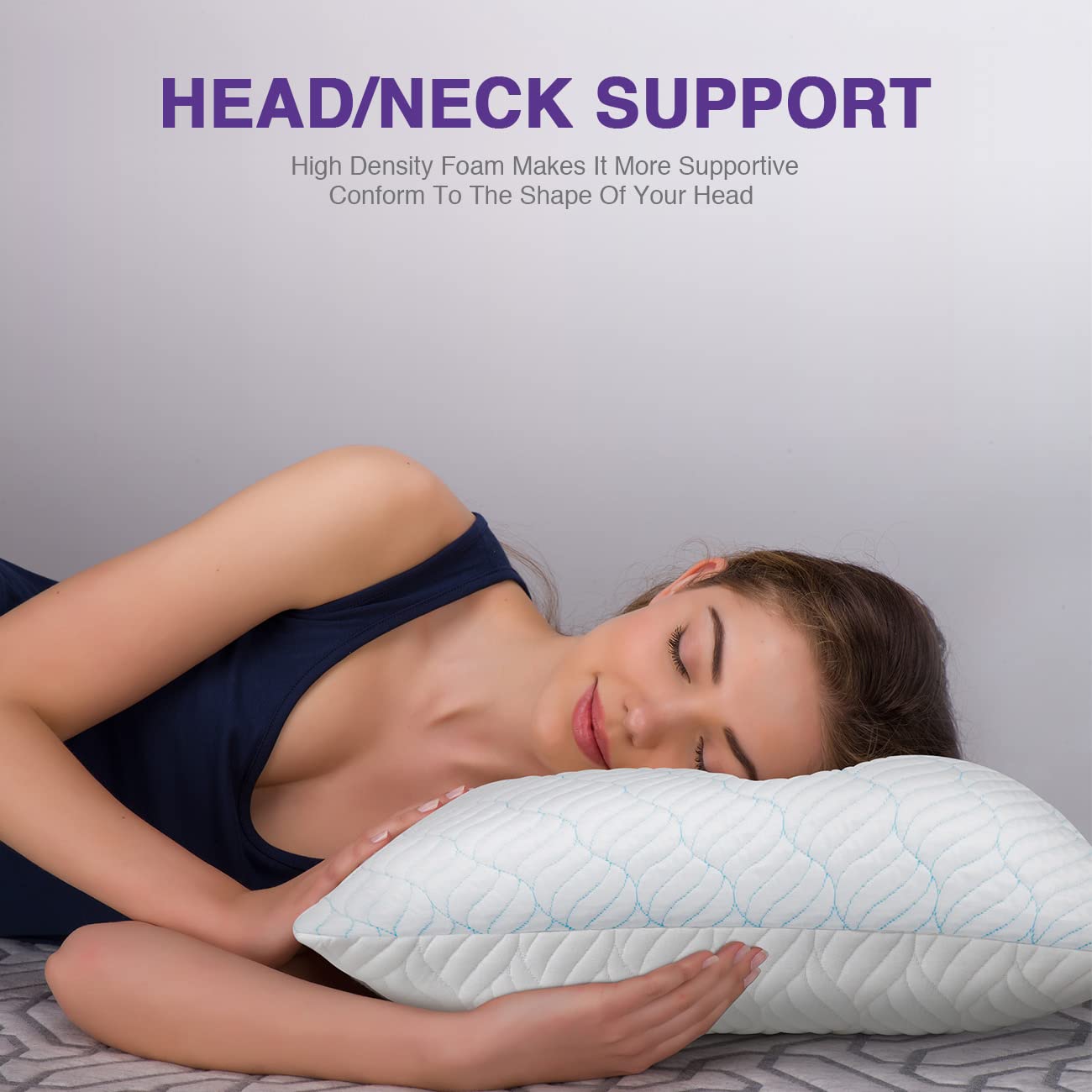 Cooling Shredded Memory Foam Pillow Set of 2 - Adjustable Firmness for Side, Back & Stomach Sleepers - Standard Size 20x26 Inches with Zipper Cover - Breathable & Pressure Relief for Hot Sleepers - Perfect for Night Sweat Relief & Neck Pain Support