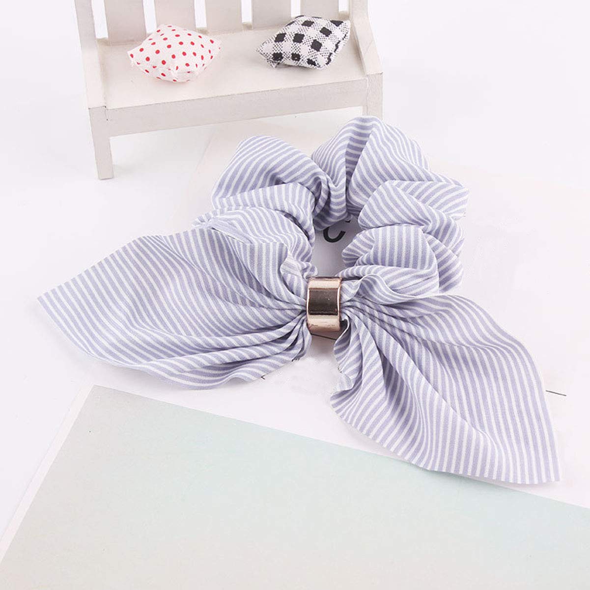 Numblartd 8PCS Fashion Hair Scrunchies for Women - Soft Elastic Ponytail Holders with Bowknot Bunny Ears & Metal Buckle Hair Ties, Perfect for Workouts, Office, Party & Daily Hair Styling Accessories