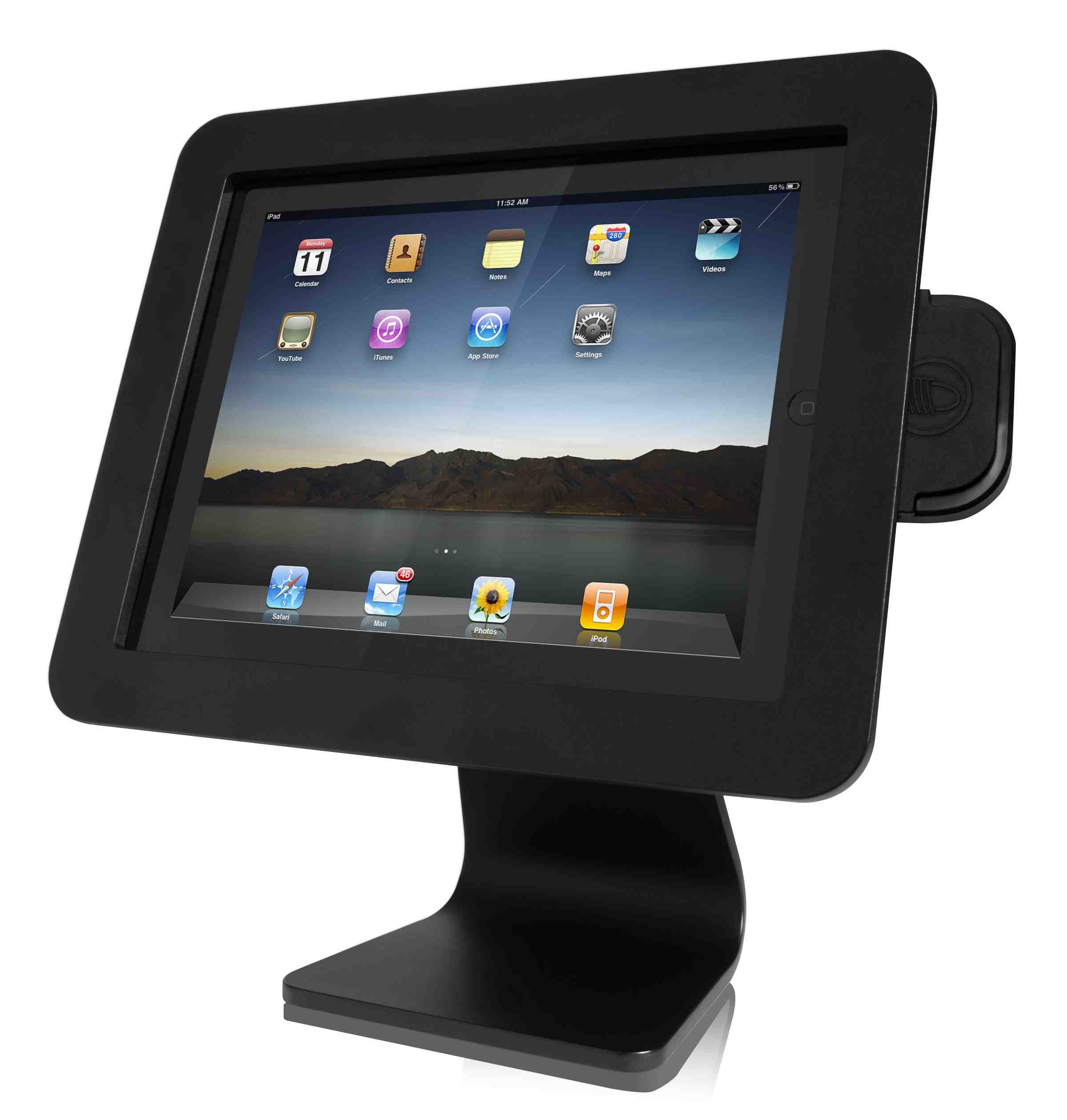 Maclocks iPad Security Enclosure - Countertop Interactive Unit for iPad & iPad Air (Black) | Secure Display for Retail, Restaurants & Public Spaces | AIO-B Model