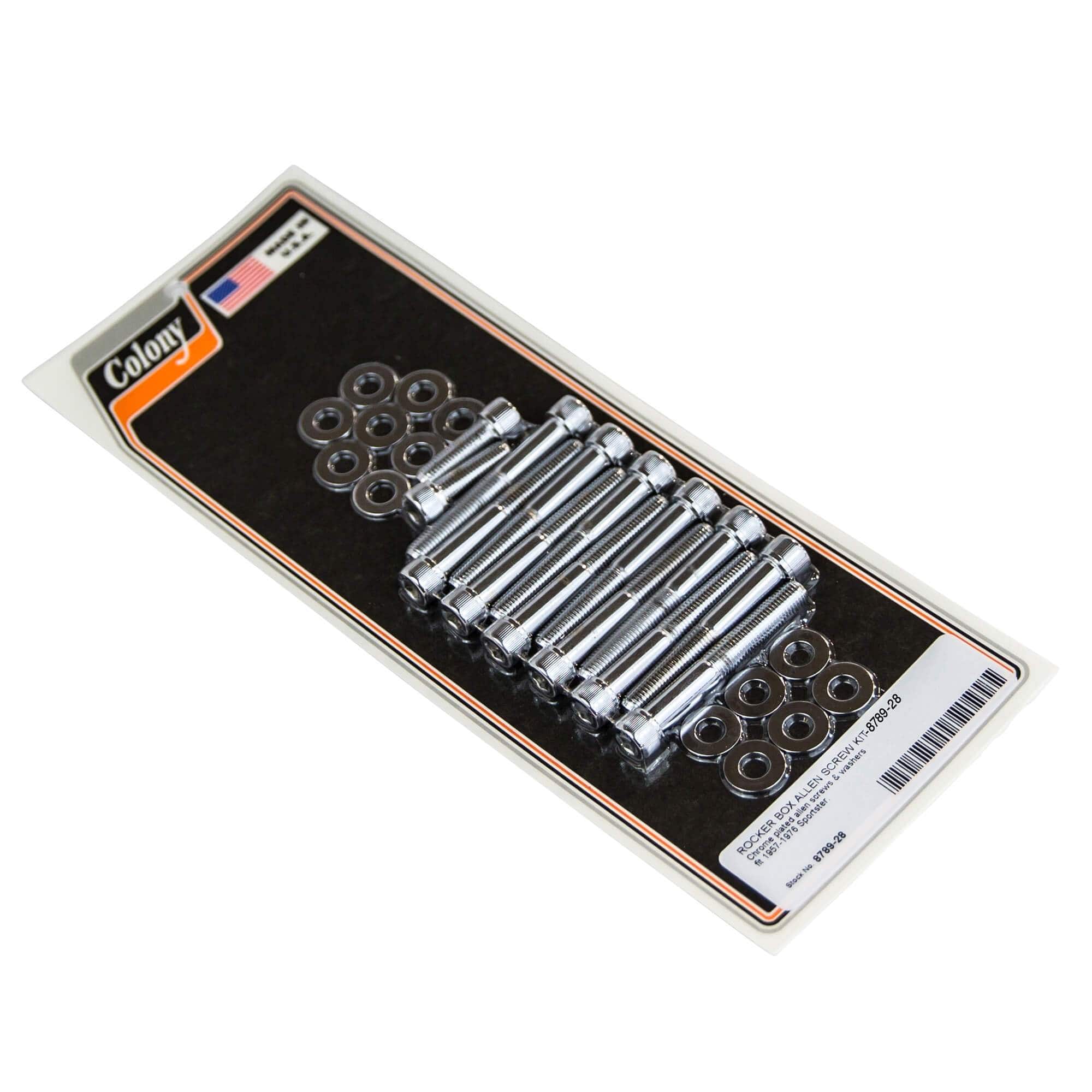 1957-1976 Harley Davidson Sportster Allen Screw Kit - 28 Rocker Box Screws Chrome Plated - Motorcycle Engine Repair & Maintenance Parts