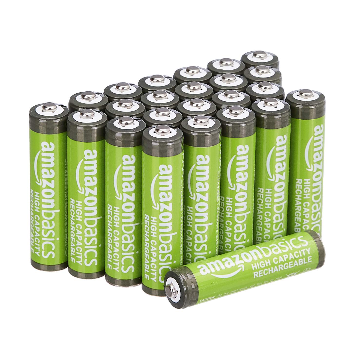 Amazon Basics Rechargeable AAA Batteries 24-Pack - 850mAh NiMH High-Capacity Reusable Batteries (500+ Charges, Pre-Charged) - Perfect for Toys, Remote Controls, Flashlights & Electronic Devices
