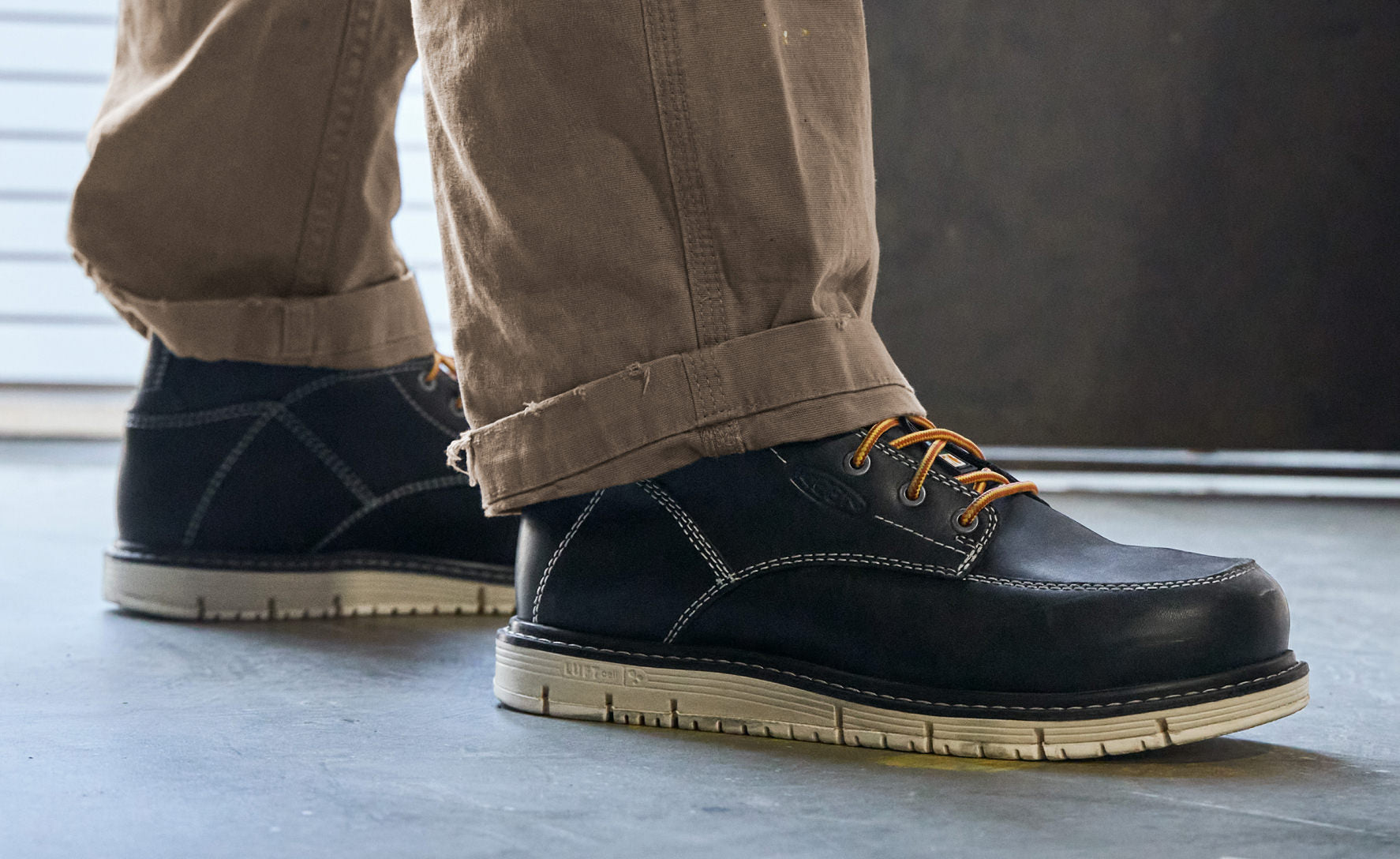 Men's CSA Approved San Jose 6 Waterproof Steel Toe Work Boots - Black/Off White for Construction & Outdoor Safety