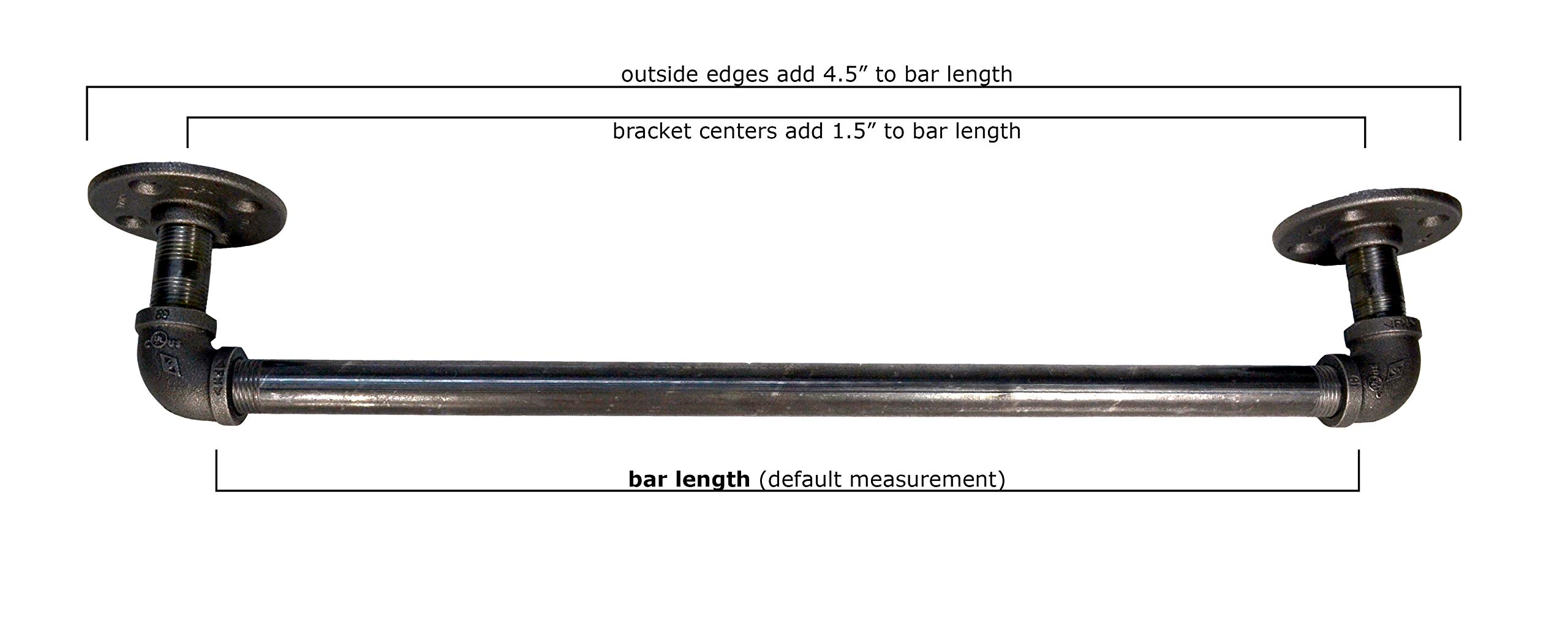 Turnbull Farms(TM) Heavy Duty Industrial Pipe Curtain Rod - 146 Inch Adjustable Length, 2-Segment Design for Large Windows | Perfect for Loft, Warehouse & Industrial Style Home Decor