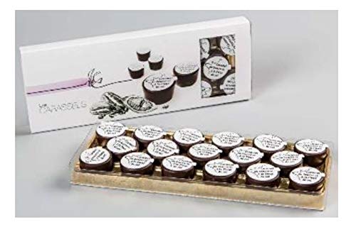 Premium Dark Chocolate with Soft Caramel & Fleur de Sel Filling - Case of 12 Boxes (17 Pieces Each, 220g) - Gourmet Gift for Holidays, Parties & Luxury Dessert Pairings