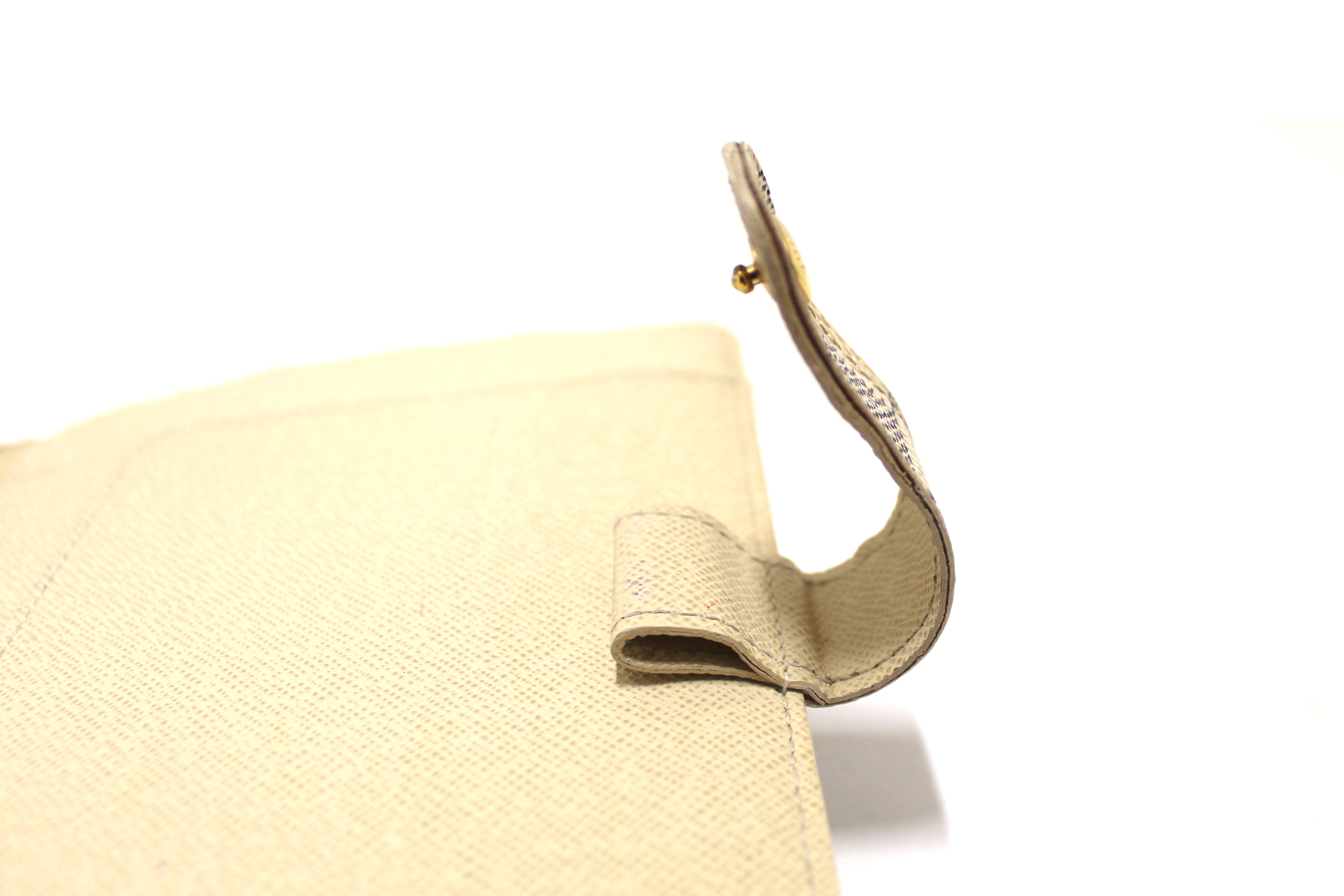Authentic Louis Vuitton Damier Azur Canvas Medium Ring Agenda Cover - Luxury Organizer for Business & Travel - Perfect for Meetings, Note-Taking & Daily Planning