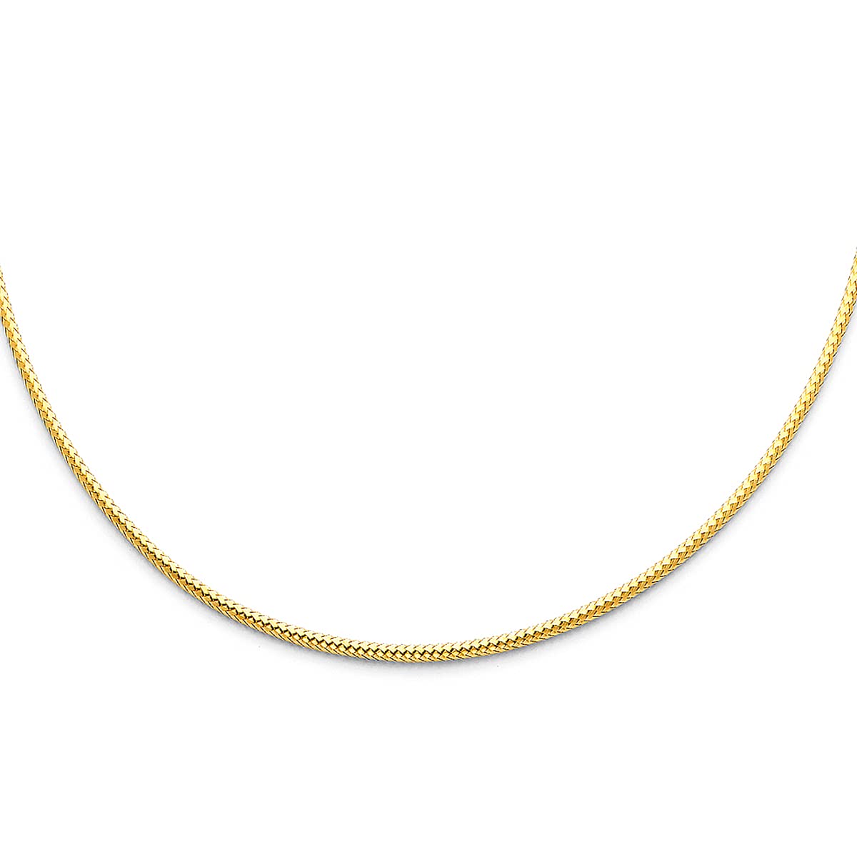 14K Solid Gold Omega Chain Necklace - 2mm Sparkle Yellow Gold Necklace for Women & Men - Durable Lobster Claw Clasp - Perfect for Everyday Wear, Special Occasions & Gift Giving - Comes with Elegant Jewelry Box