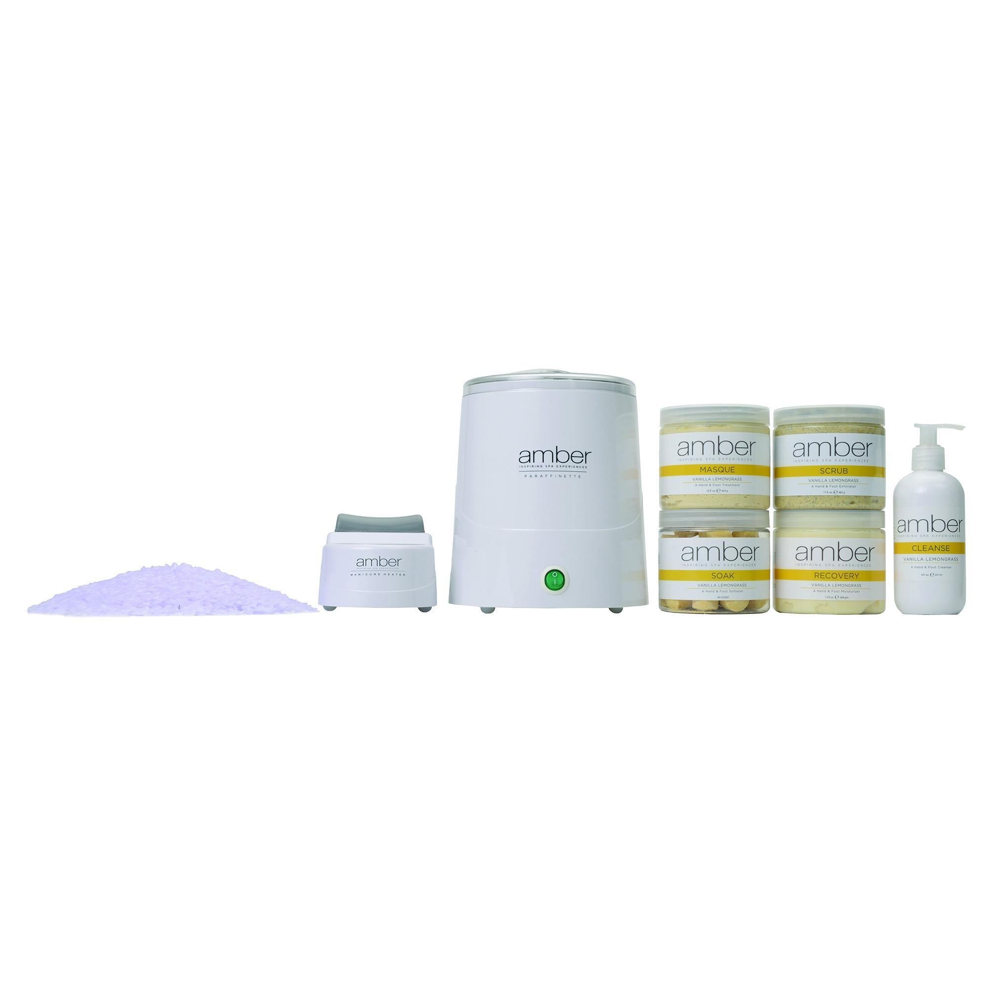 Professional Amber Paraffin Wax Manicure Kit for Soft Hands - At-Home Spa Treatment & Nail Care for Dry Skin Relief