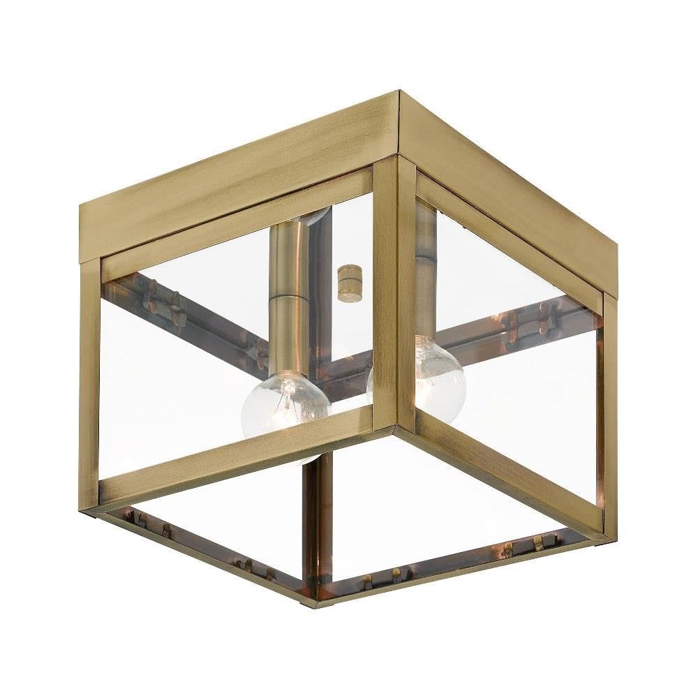 Livex Lighting 20588-01 Outdoor Ceiling Mount Fixture - Weatherproof Brass Finish for Patio, Porch & Garden Lighting