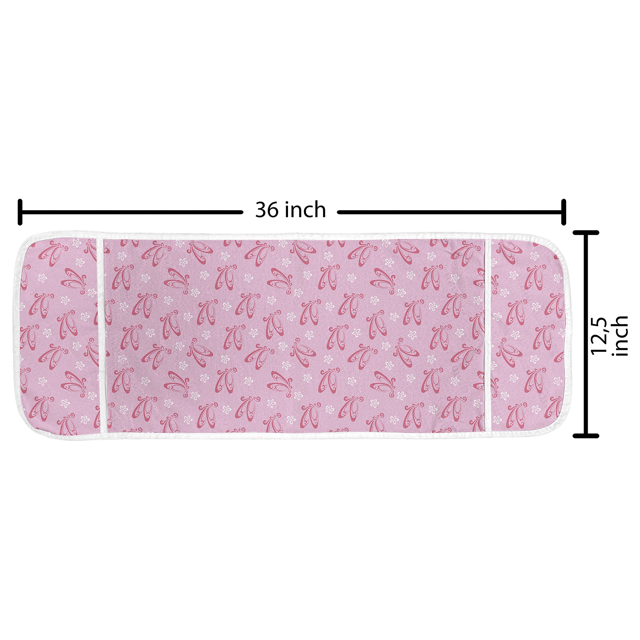 Ambesonne Ballet Microwave Cover - Waterproof Pink Pointe Shoes Floral Design, 36
