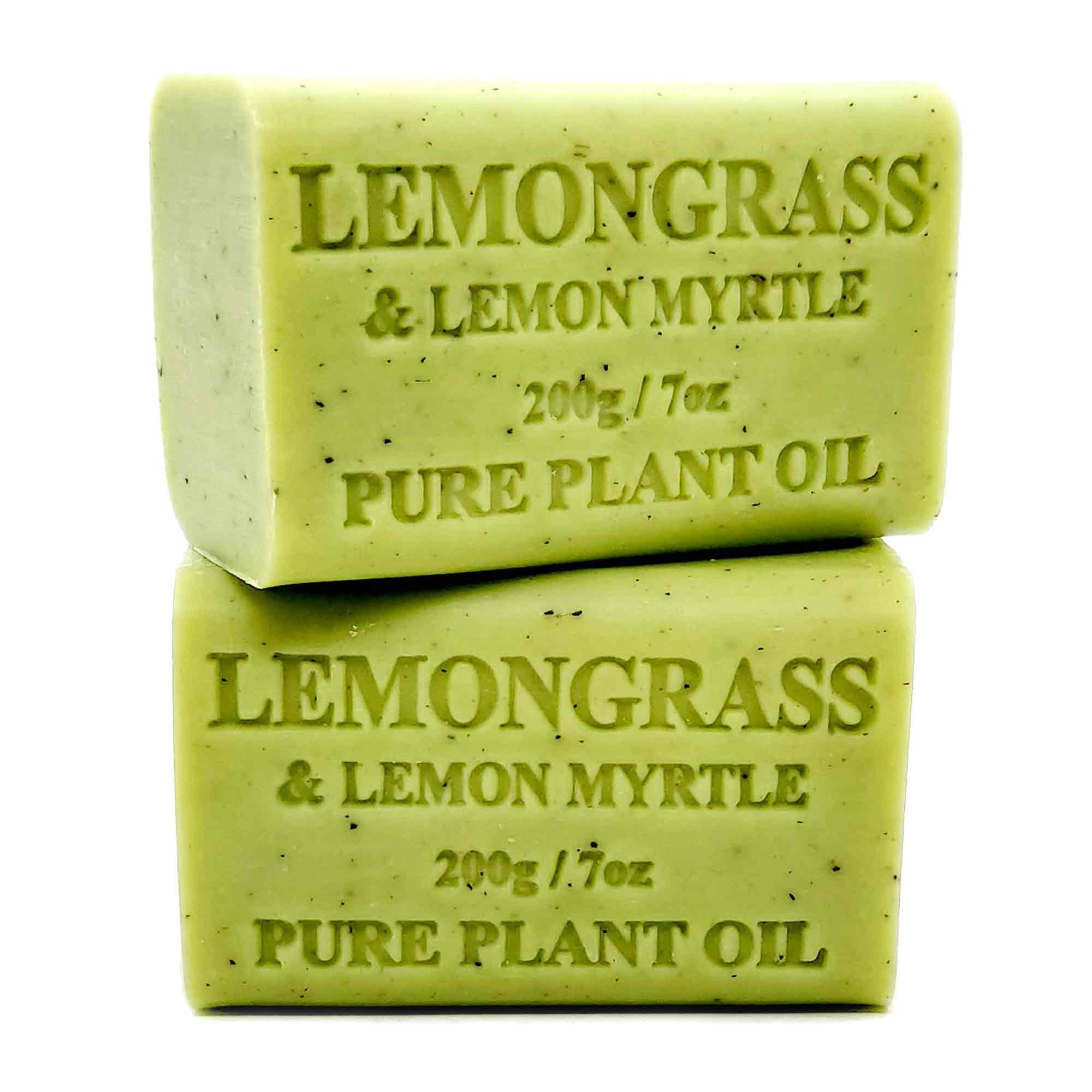 2x 200g Pure Vegetable Oil Soap Bar with Lemongrass & Lemon Myrtle - Natural, Vegan, Handmade in Australia - Perfect for Sensitive Skin & Eco-Friendly Bathing