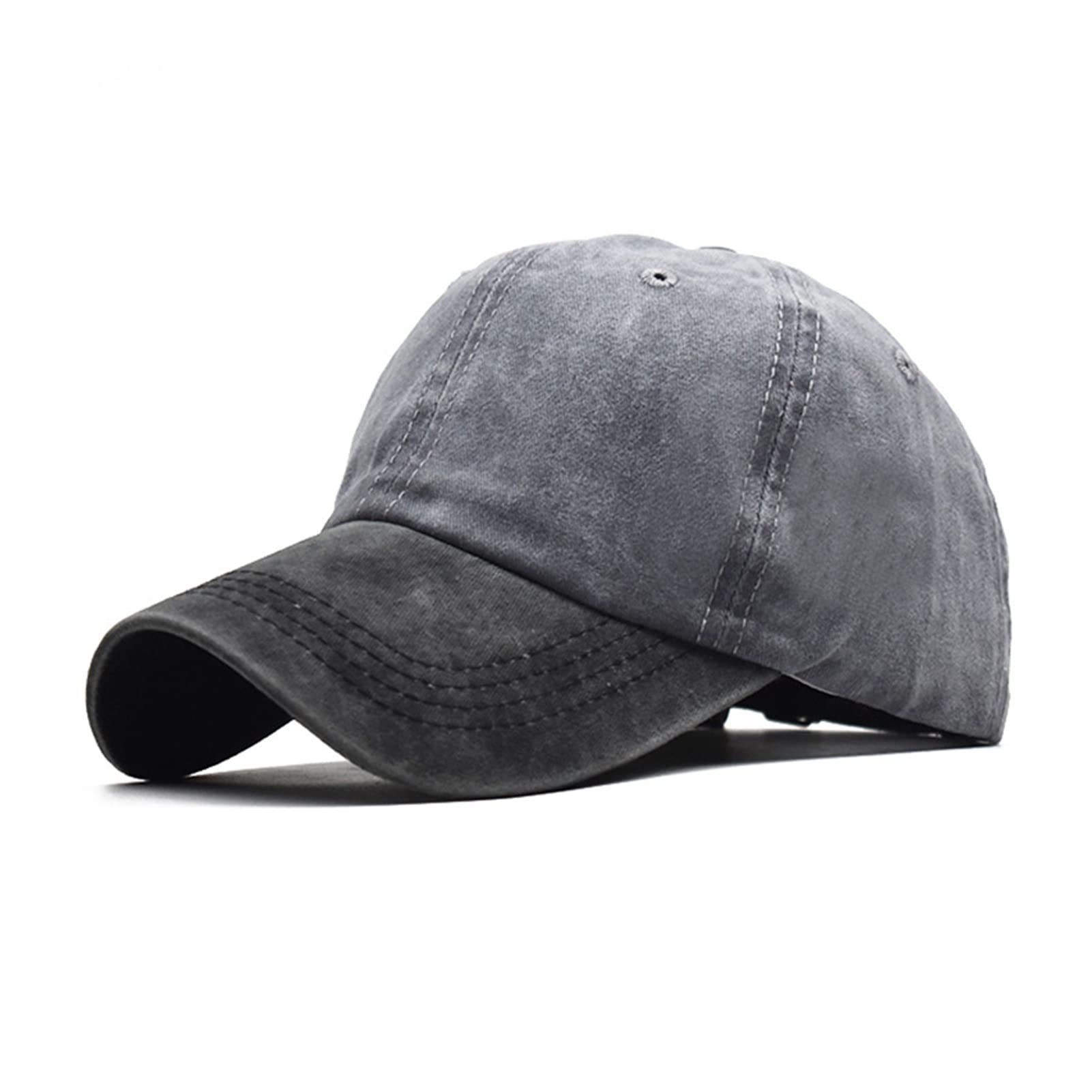 ZZSRJ Stylish Color-Blocking Baseball Caps for Men - Breathable Cotton Summer Sun Hat, Adjustable Cowboy Hat for Outdoor Activities (Grey-Black, One Size) | Perfect for Hiking, Beach, Sports & Casual Wear