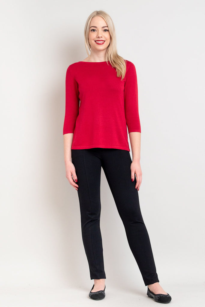 Betula Sweater for Women - Soft Bamboo Cotton Blend, Lipstick Red, Final Sale - Perfect for Casual Wear, Office & Date Nights
