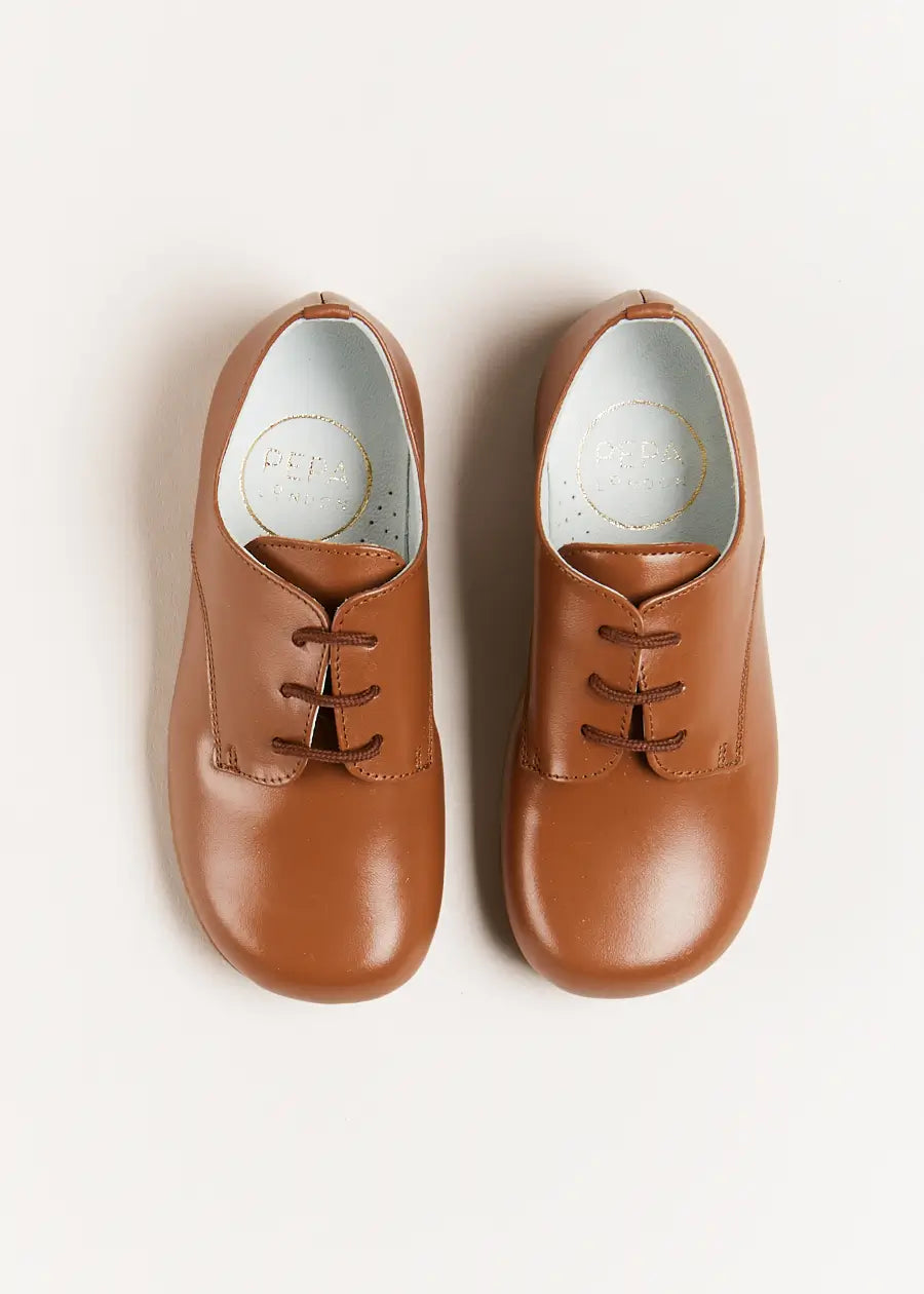 Brown Leather Lace Up Shoes for Men - Size 20-34EU - Comfortable & Stylish Casual & Dress Shoes for Work, Dating & Outdoor Activities