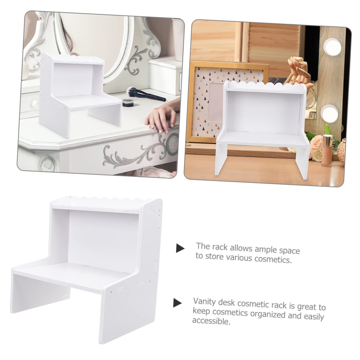 Uonlytech 2-Tier Multifunctional Makeup Organizer with Storage Cabinet - Bathroom Vanity Countertop Organizer for Cosmetics, Jewelry & Toiletries