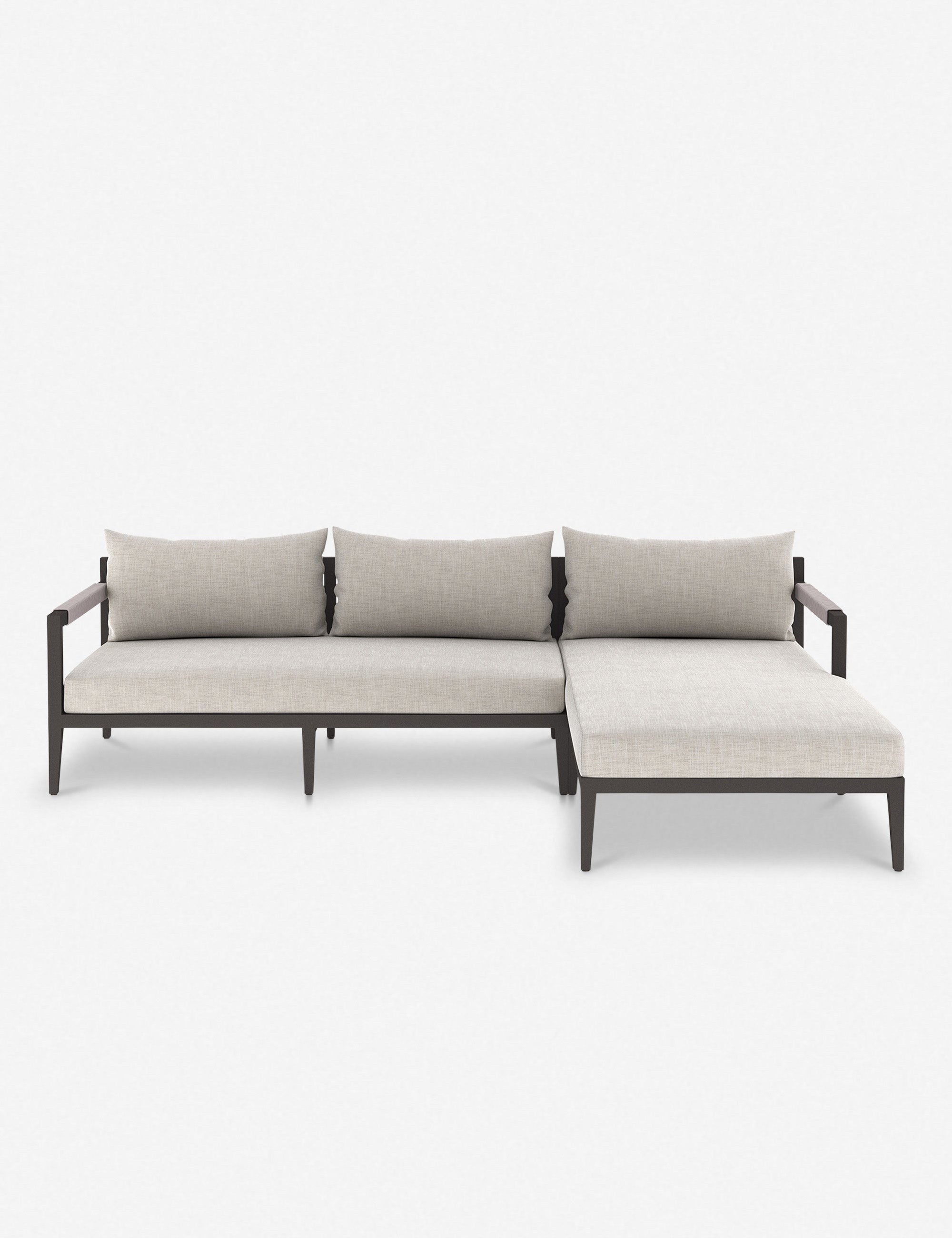 Cadenza Indoor Outdoor Metal Sectional Sofa Set - Modern Patio Furniture for Living Room, Garden & Backyard - Weather-Resistant Comfortable Lounge Seating