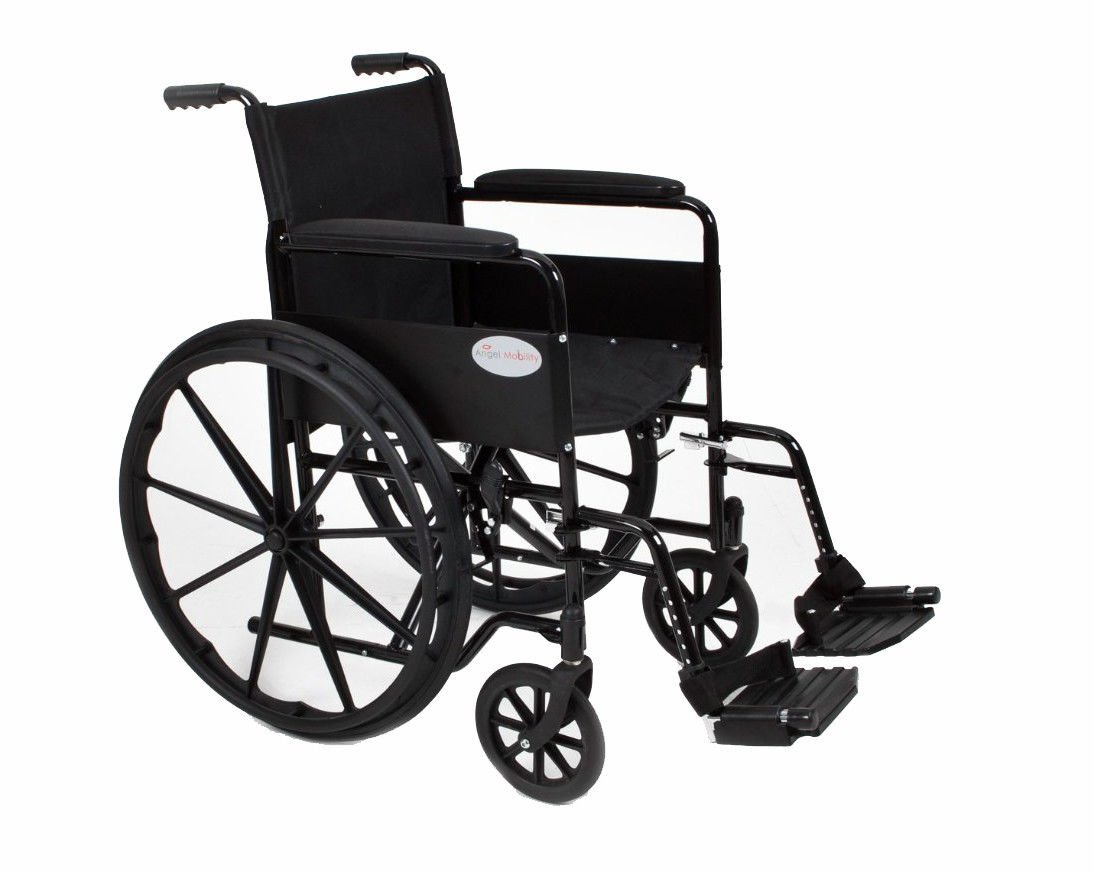 Lightweight Folding Self-Propelled Wheelchair - Stylish Black Sport Design AMW0046BF for Seniors & Adults - Perfect for Travel, Outdoor Activities & Daily Mobility