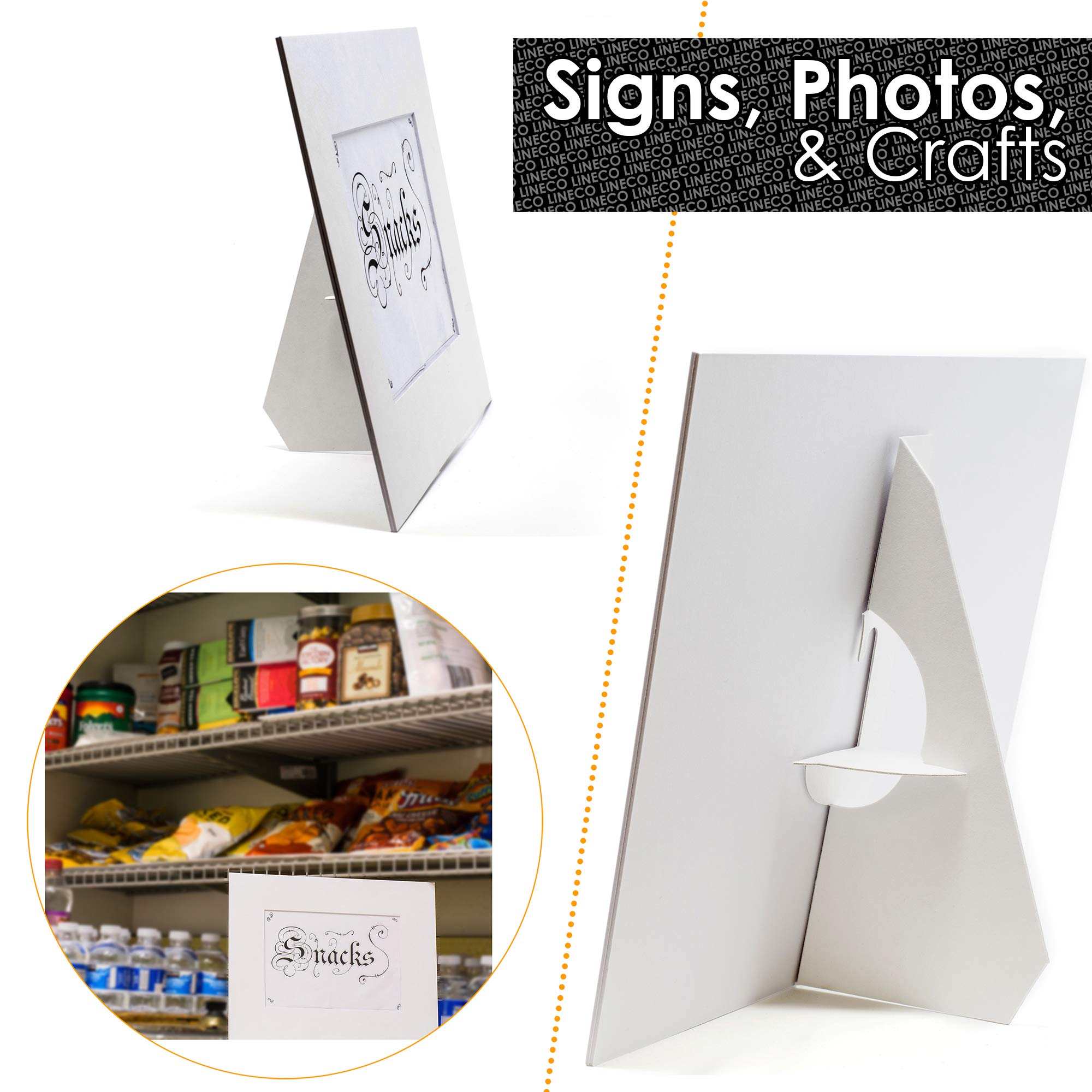 Golden State Art 7 Inch Self-Adhesive Easel Back Stand - Archival Quality Cardboard Display for Posters, Pictures & Brochures - Easy Application (50 Pack, White) - Made in USA - Perfect for Trade Shows, Retail Displays & Classroom Presentations