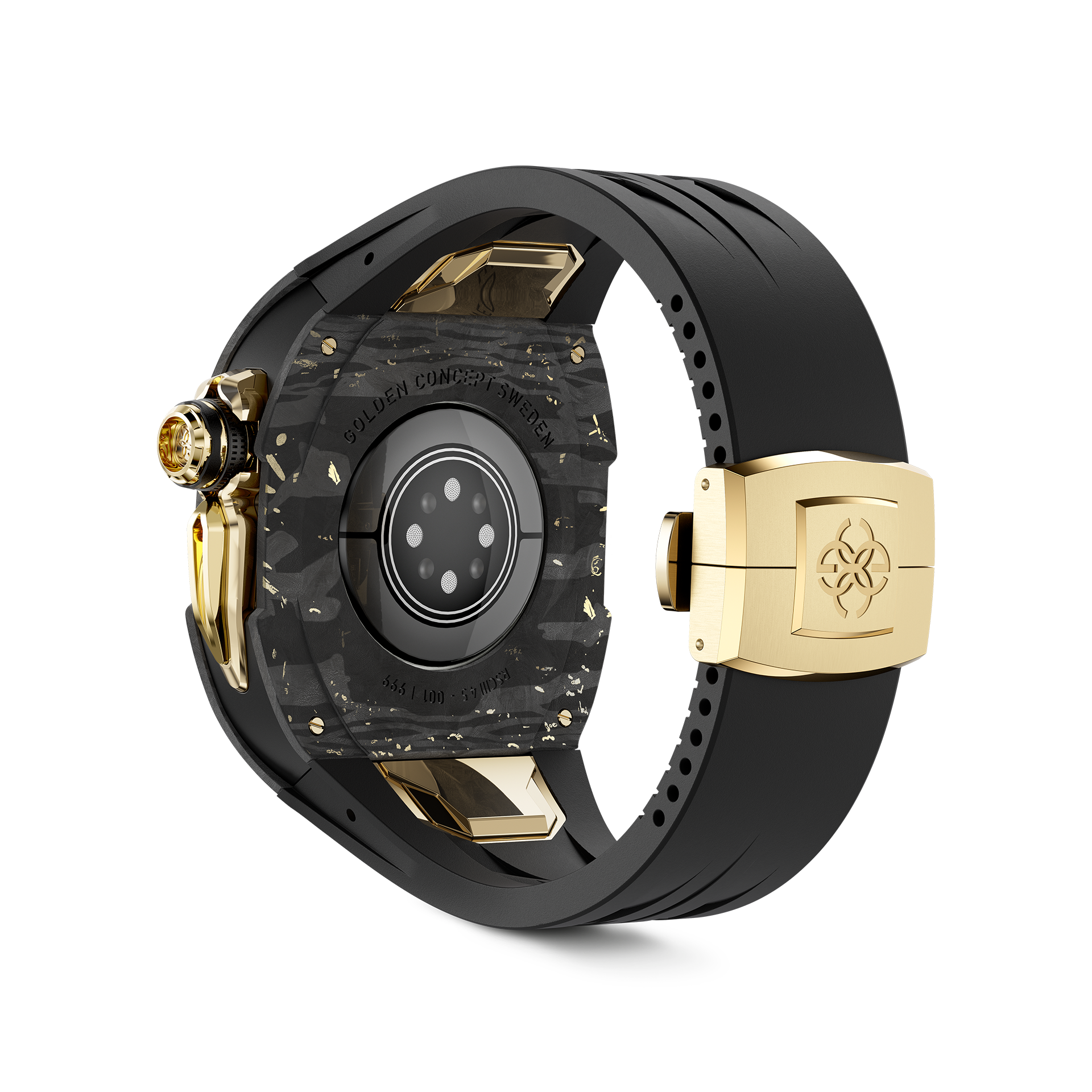 Apple Watch Case - Gold Carbon Fiber Protective Cover for Apple Watch Series 1/2/3/4/5/6/7/8/SE | Slim Durable Scratch-Resistant Design | Perfect for Gym, Running & Outdoor Activities