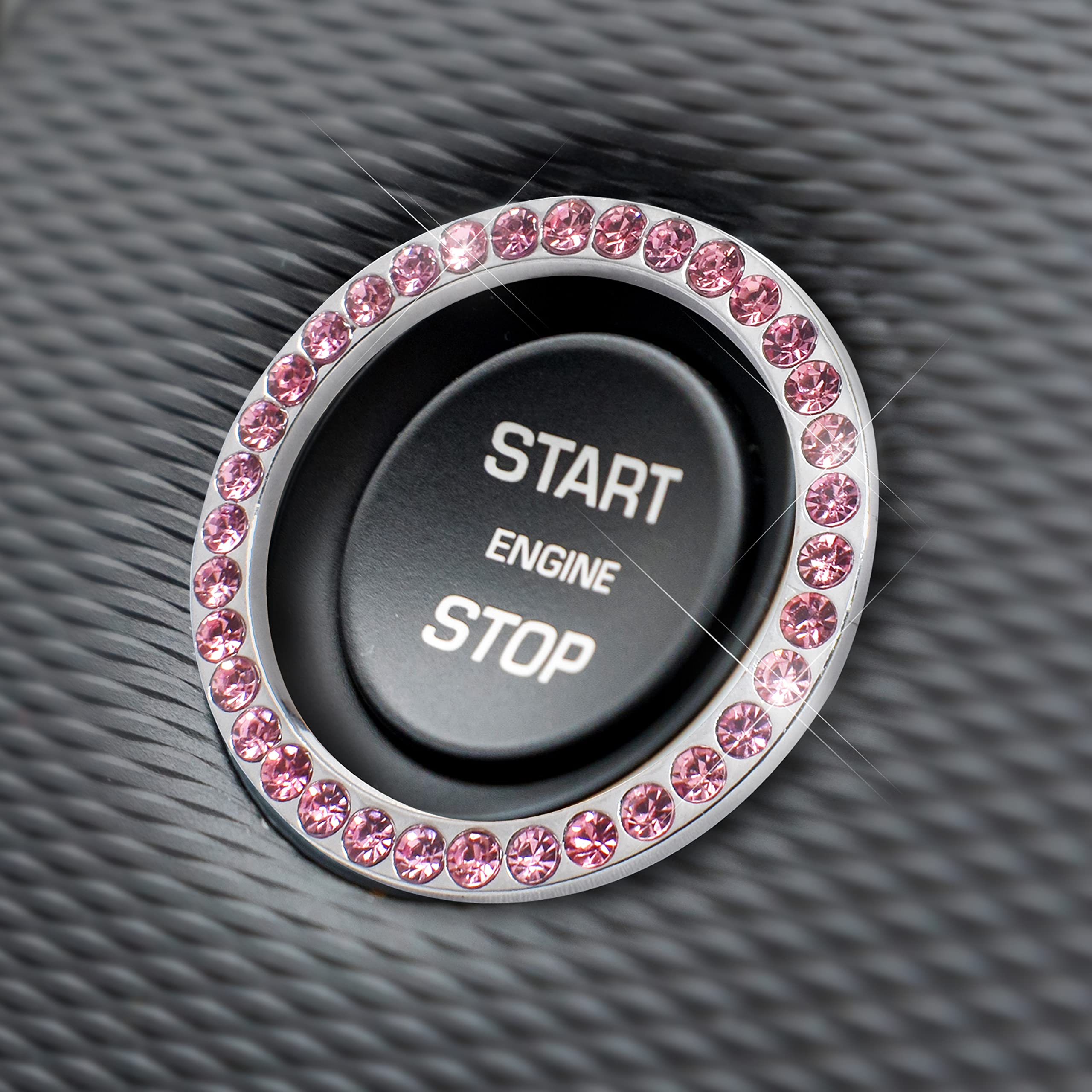 EcoNour Push to Start Button Cover (1 Pack) - Pink Bling Car Accessory for Women | Customize & Personalize Your Car Interior | Elegant Car Decor for Daily Driving & Commuting