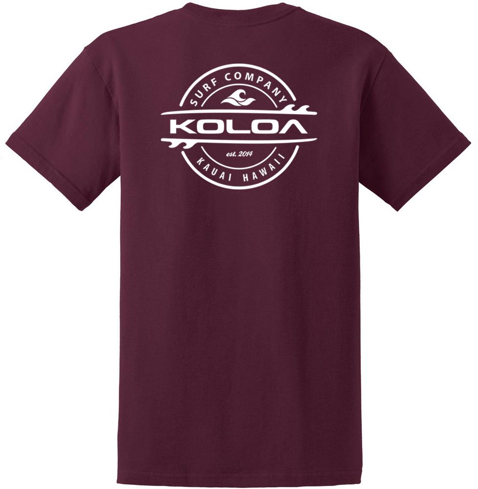 Koloa Surf Thruster Logo Heavy Cotton T-Shirt for Men - Regular, Big & Tall Sizes - Comfortable Casual Wear for Surfing, Beach & Everyday Outfits