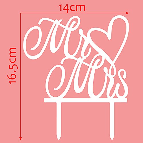 Mr and Mrs Cake Toppers - Elegant Wedding Cake Topper for Bride & Groom - White Ceramic Cake Decoration for Wedding, Anniversary & Party Celebrations
