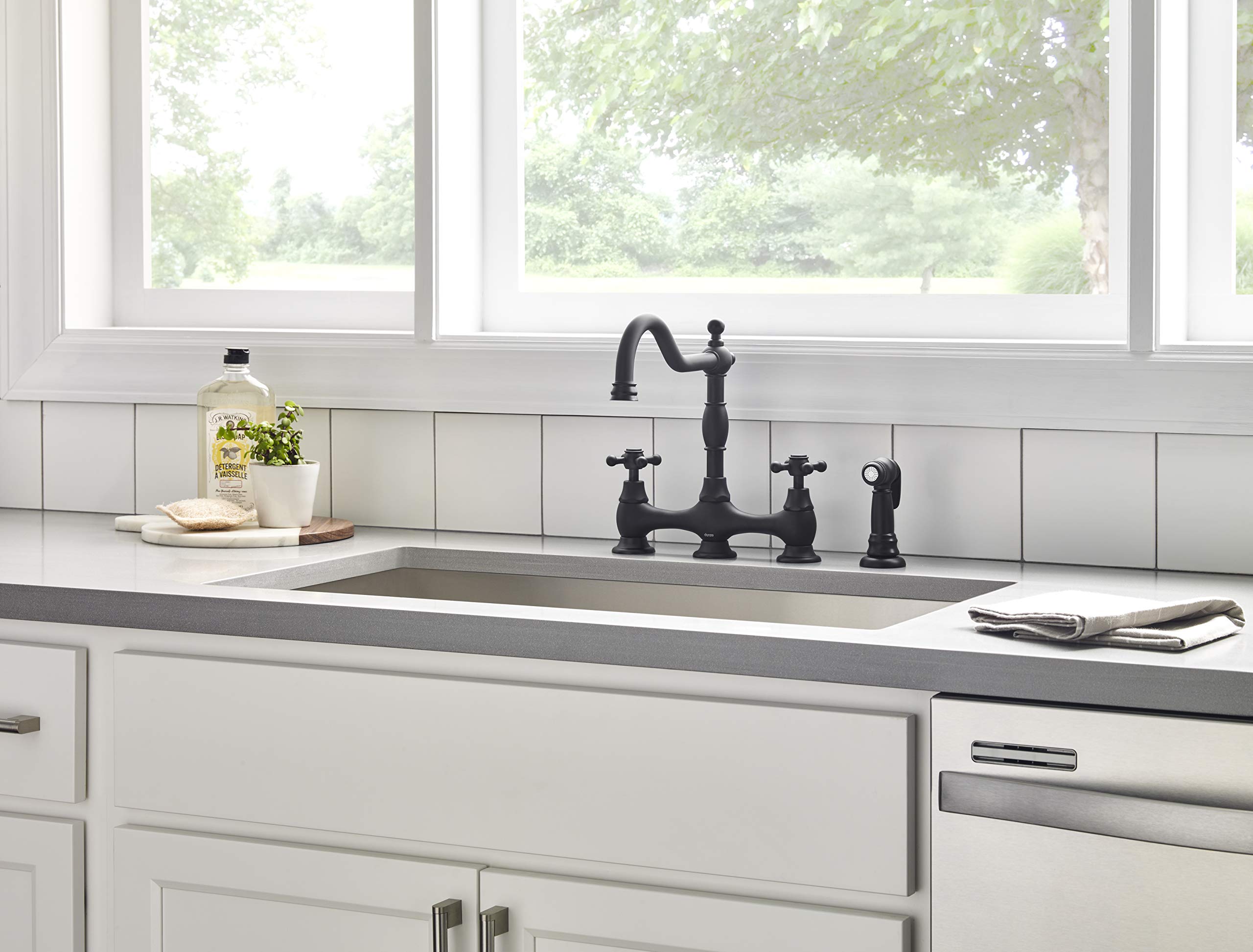 Gerber D404457BS Satin Black Kitchen Faucet - Modern Pull-Down Sprayer for Sink, Perfect for Home & Restaurant Use