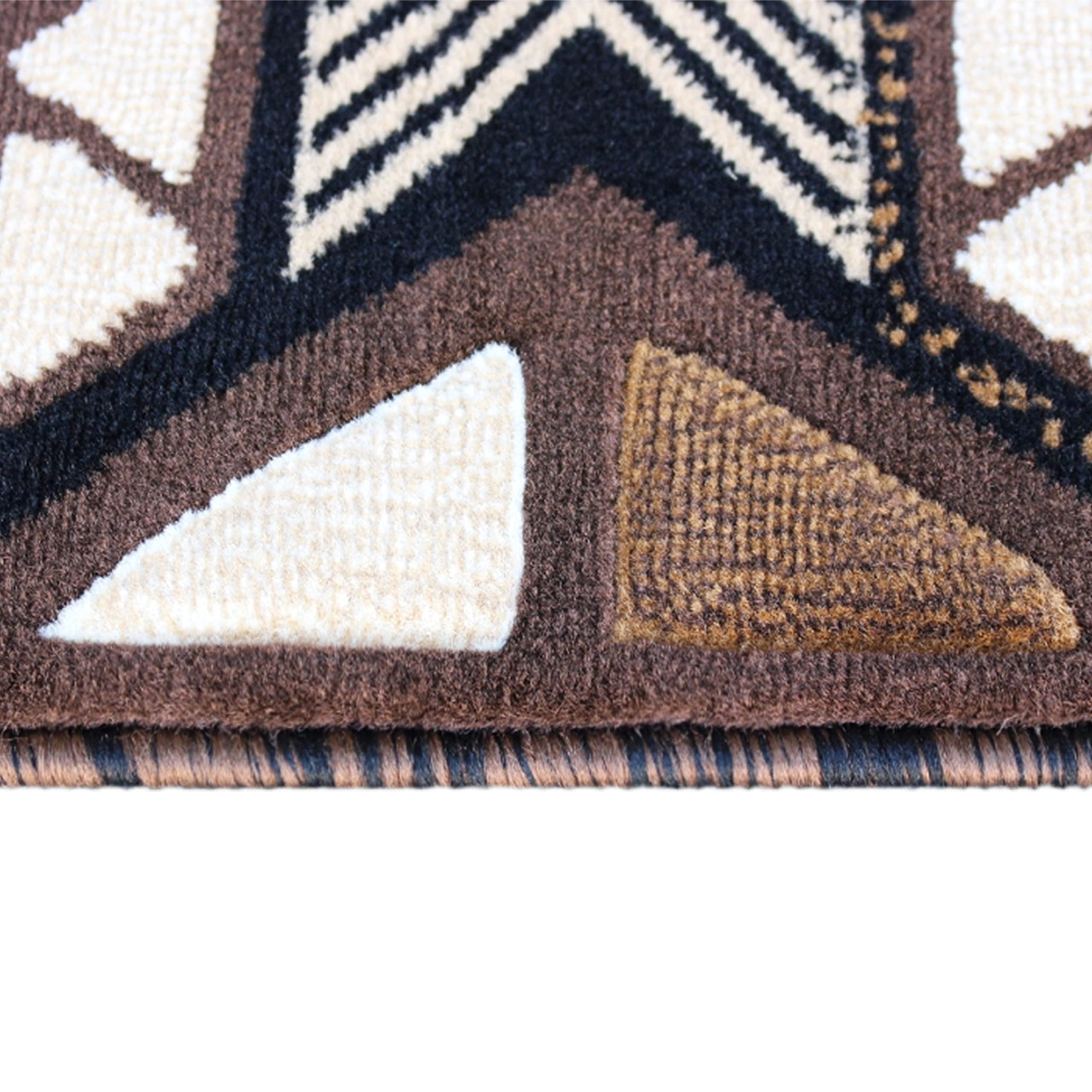 Flash Furniture Mohave Traditional Southwestern Style Area Rug 5' x 7' - Rustic Chocolate Brown Olefin Rug with Jute Backing - Perfect for Living Room, Bedroom, or Southwestern Home Decor