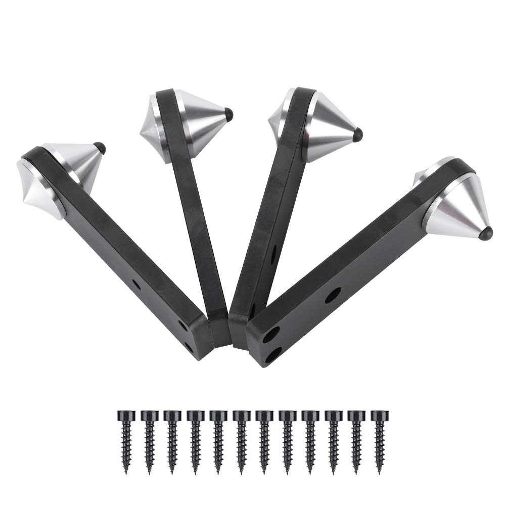 Pomya 4PCS All-Aluminum Shockproof Speaker Mounting Brackets - Heavy Duty Audio Stands for Bookshelf Speakers, Subwoofers, Floor Speakers & Power Amplifiers - Perfect for Home Theater & Studio Sound Systems