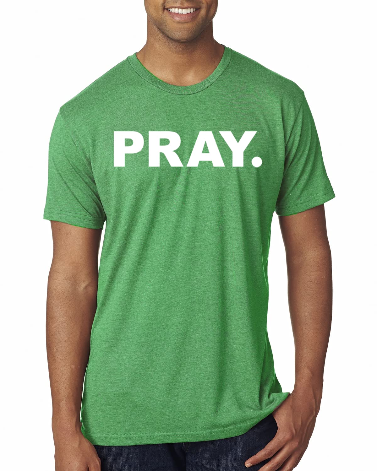 Pray Inspirational Christian Men's Premium Tri-Blend T-Shirt - Comfortable Faith-Based Apparel for Church, Bible Study & Daily Wear
