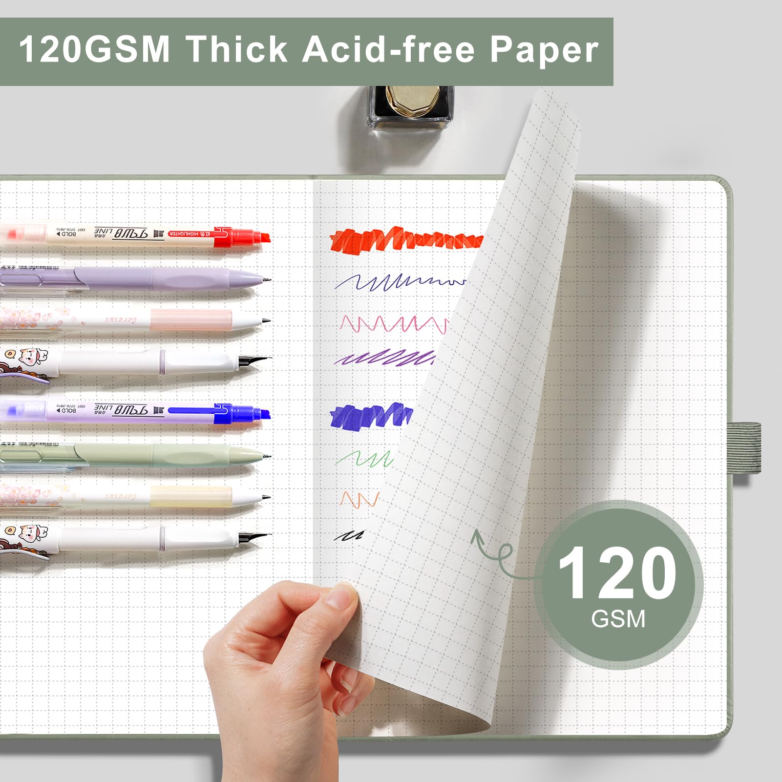 EMSHOI A5 Graph Paper Notebook - 256 Pages, 5.75